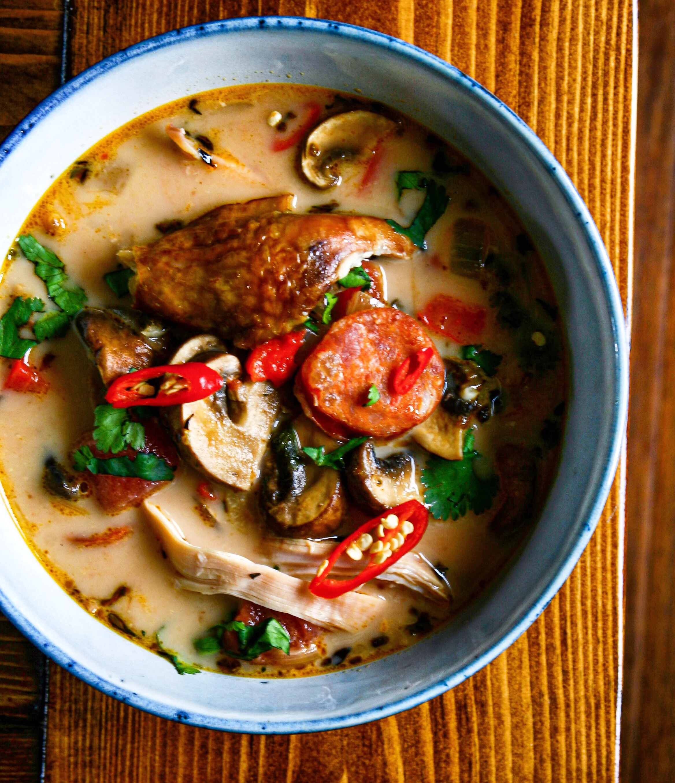 Smoked Chicken And Chorizo Soup Let S Make The Kitchen Great Again