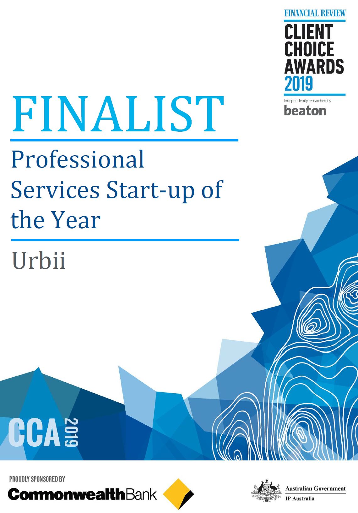 Urbii is a Finalist in the Startup of the Year Awards 2019