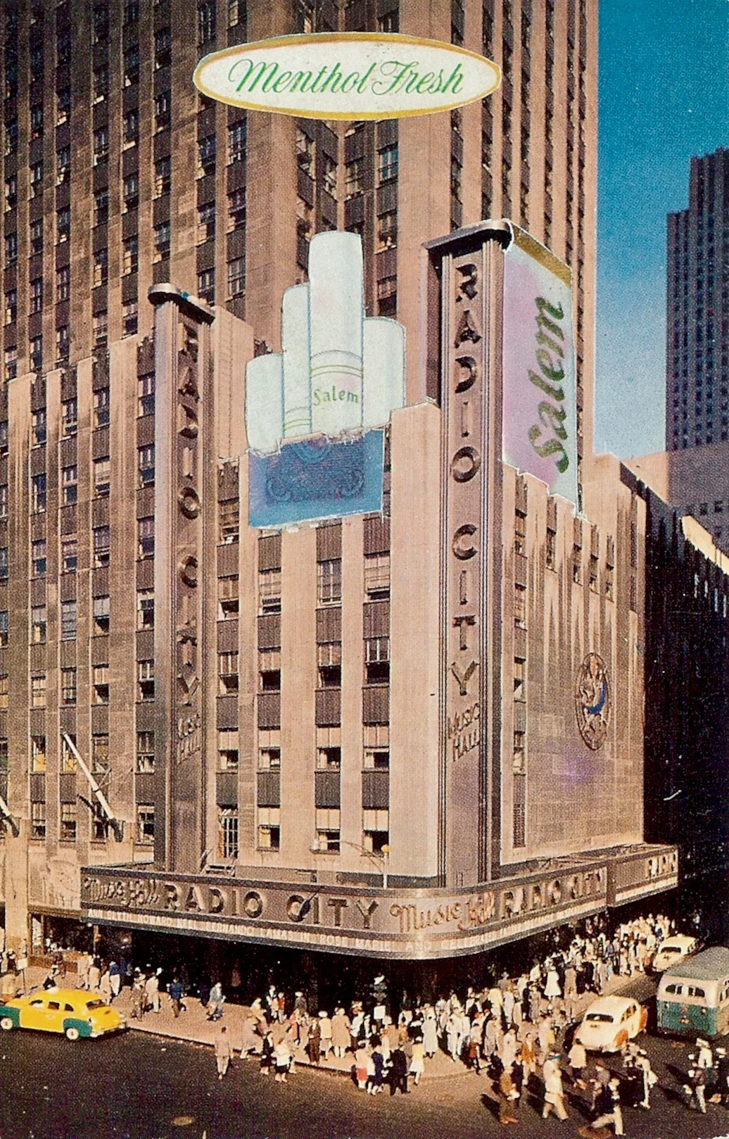 Radio City Smoking Hall , Vintage Postcard Re-Imagined