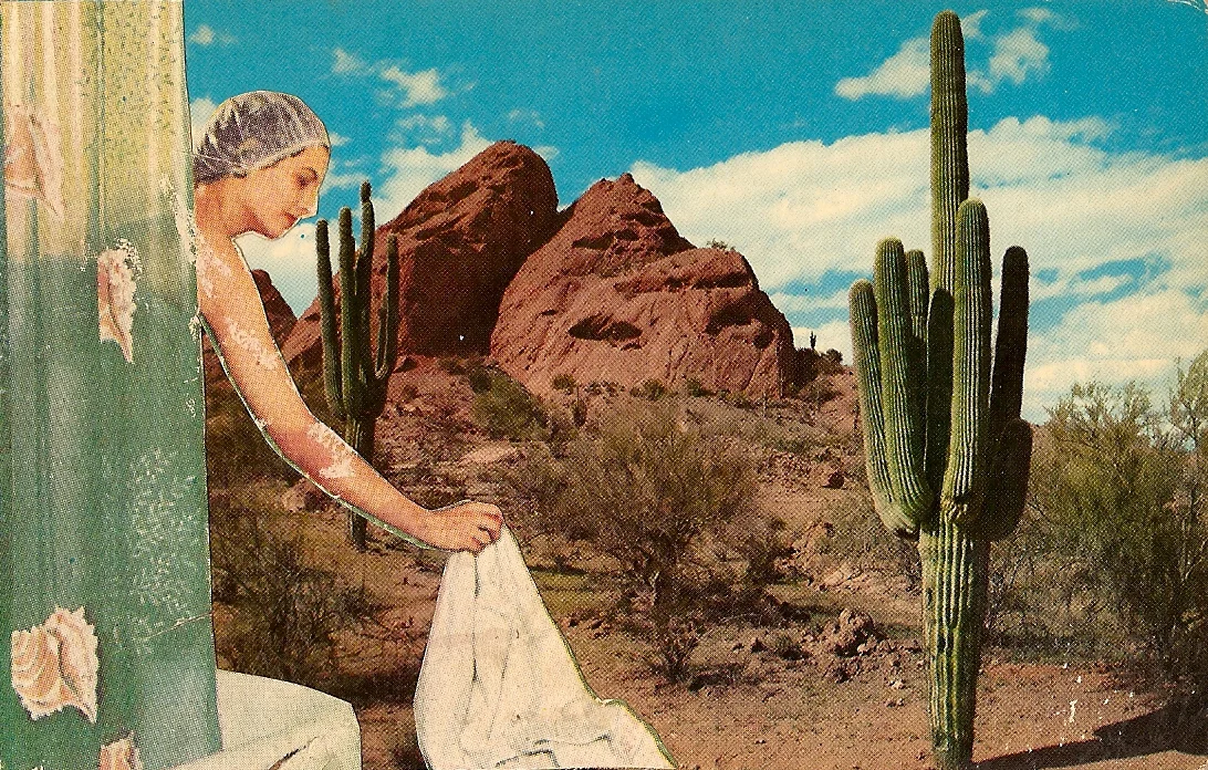 Desert Showers, Vintage Postcard Re-Imagined