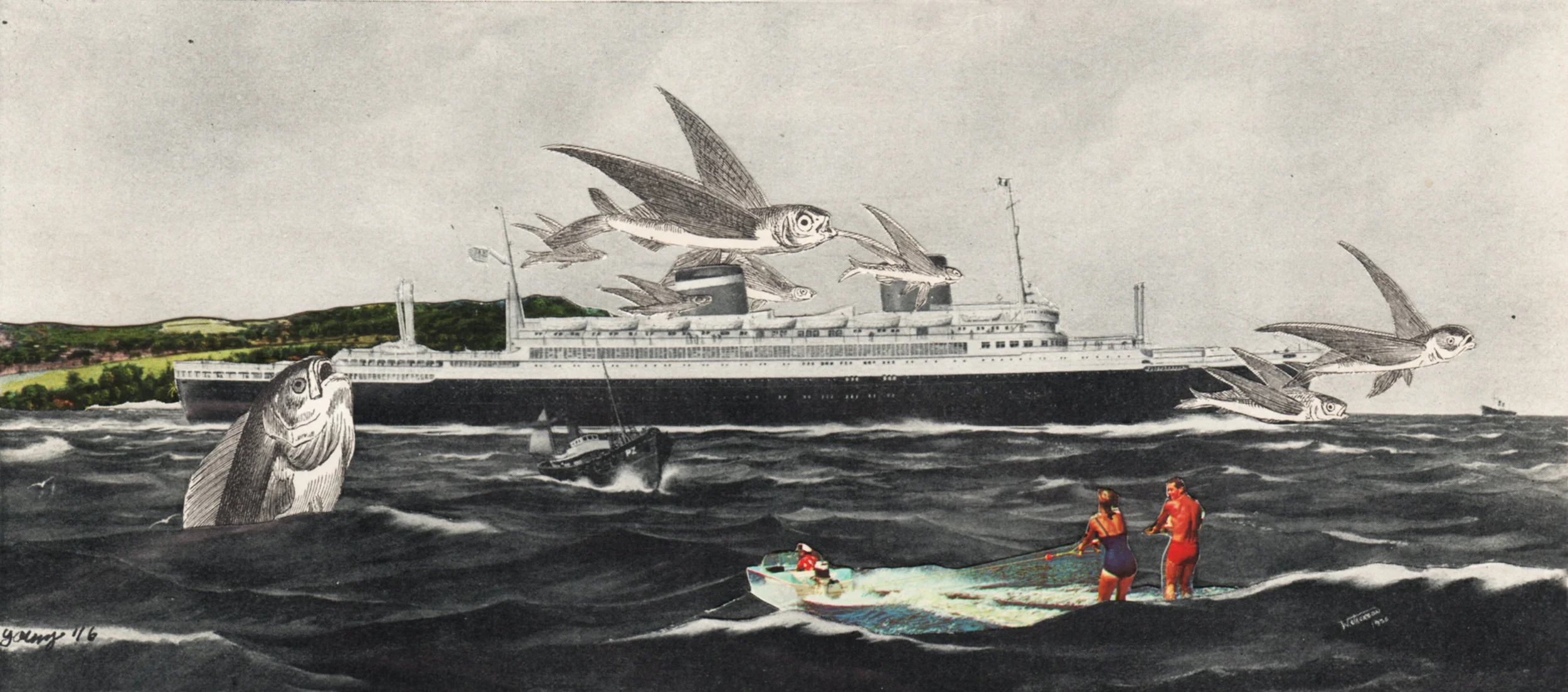 Imaginary Cruise, 2016. Analog Collage on paper