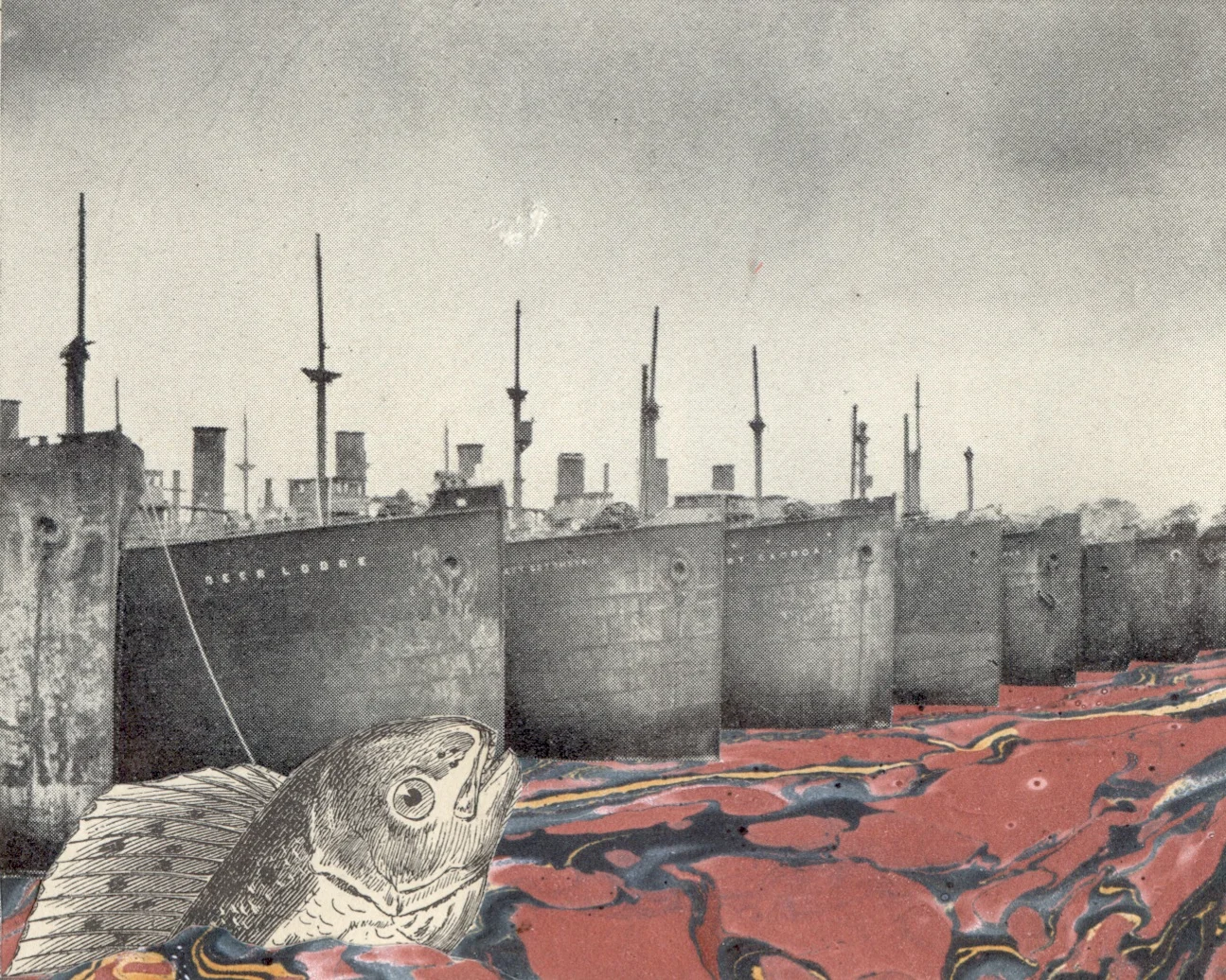 Polluted Waters, 2017. Analog Collage on paper