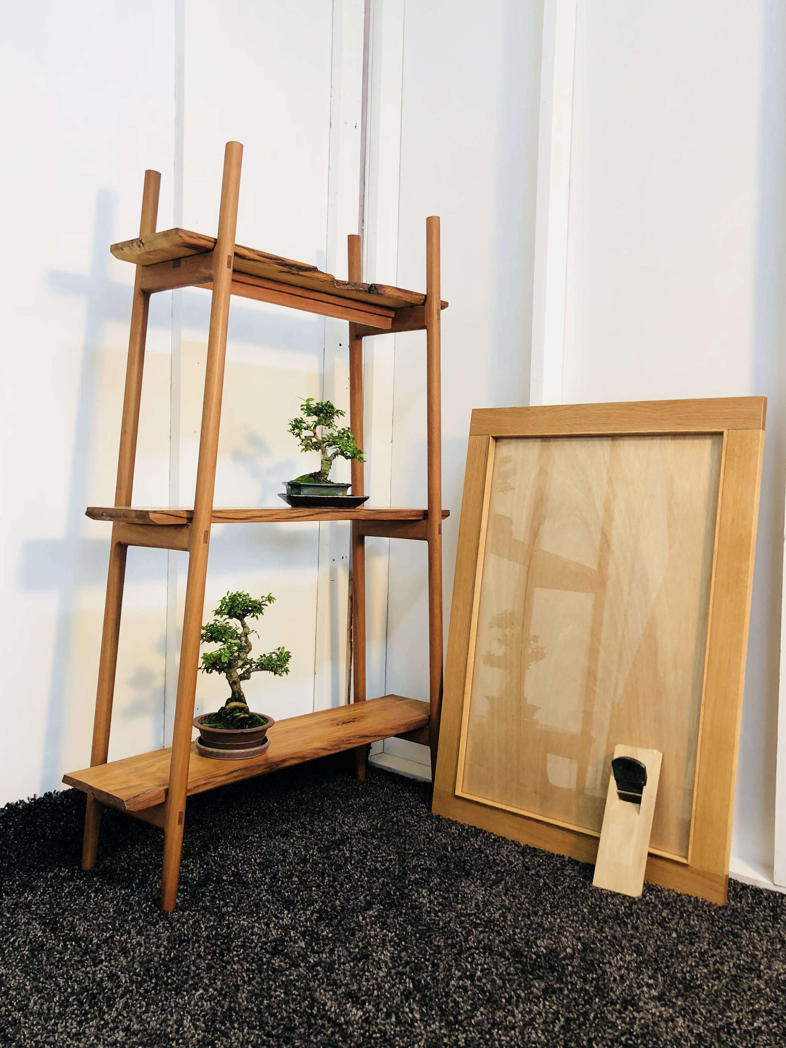 pictured here with Chef Simone’s oak menu frame