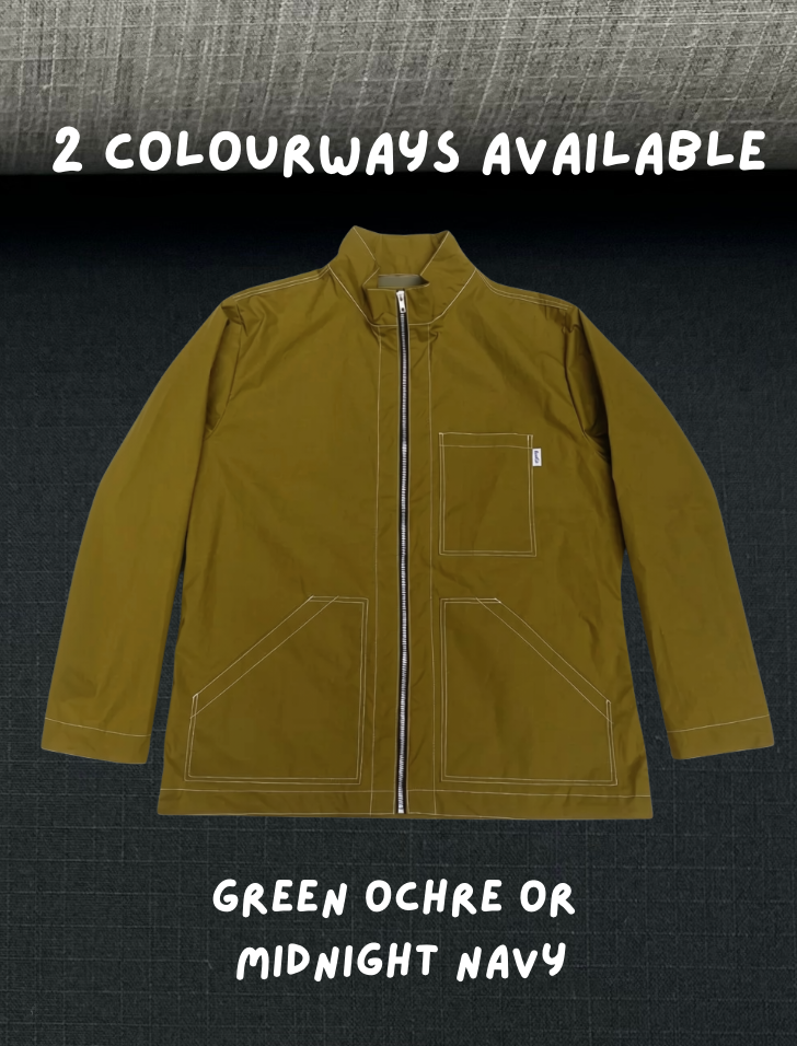 MADE TO ORDER // Organic Light Waxed Cotton Ripstop Zip Front Jacket