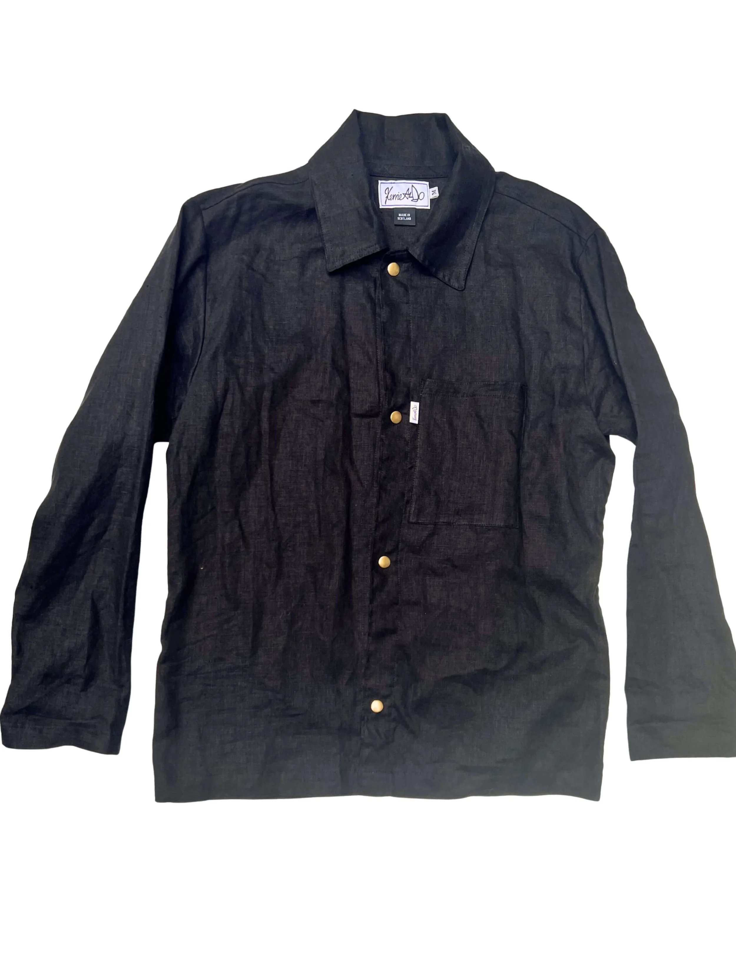 MADE TO ORDER // Unisex Black Linen Overshirt