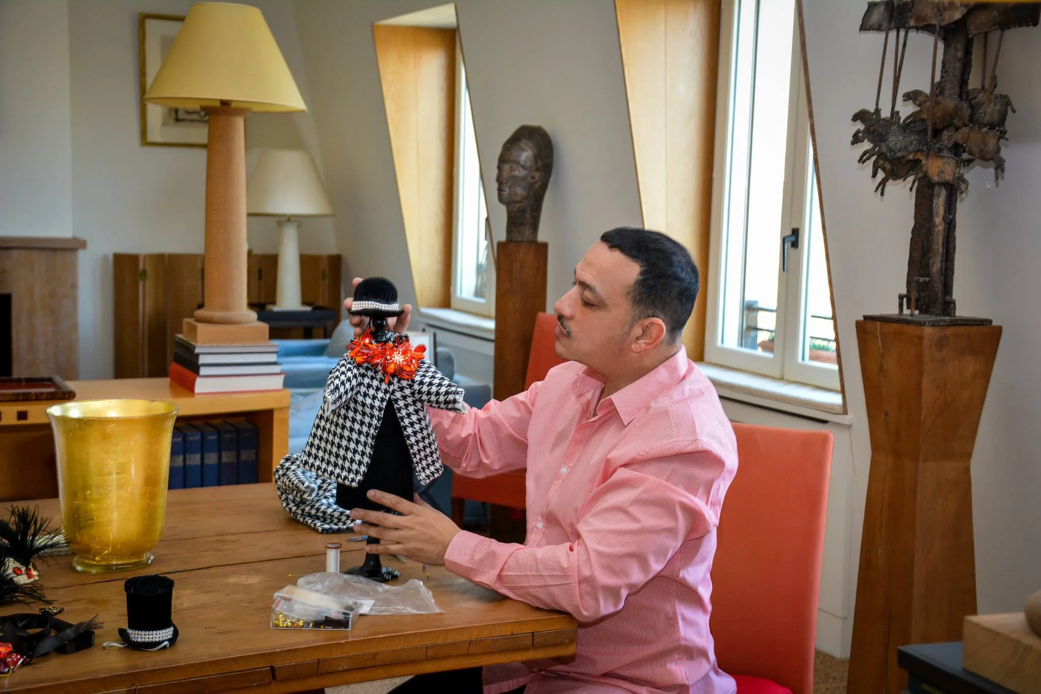 Anthony Rubio creating Canine Couture