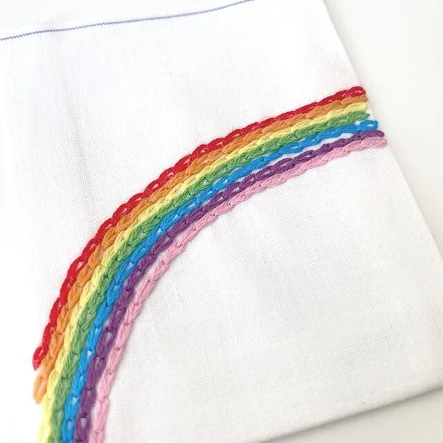 Sending Love &amp; Hope with this little hand stitched Rainbow pocket I&rsquo;ve just made for a friend 🌈 @rushtonnatalie it&rsquo;s on its way to you! #handmade #hope #staysafe