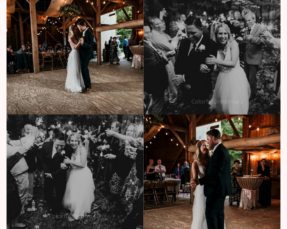 Bride and groom first dance and sparkler send off at their June backyard intimate summer wedding in Hubertus Wisconsin - Planned by Natural Elegance LLC - Photo by Colorful Dreams 4U.png