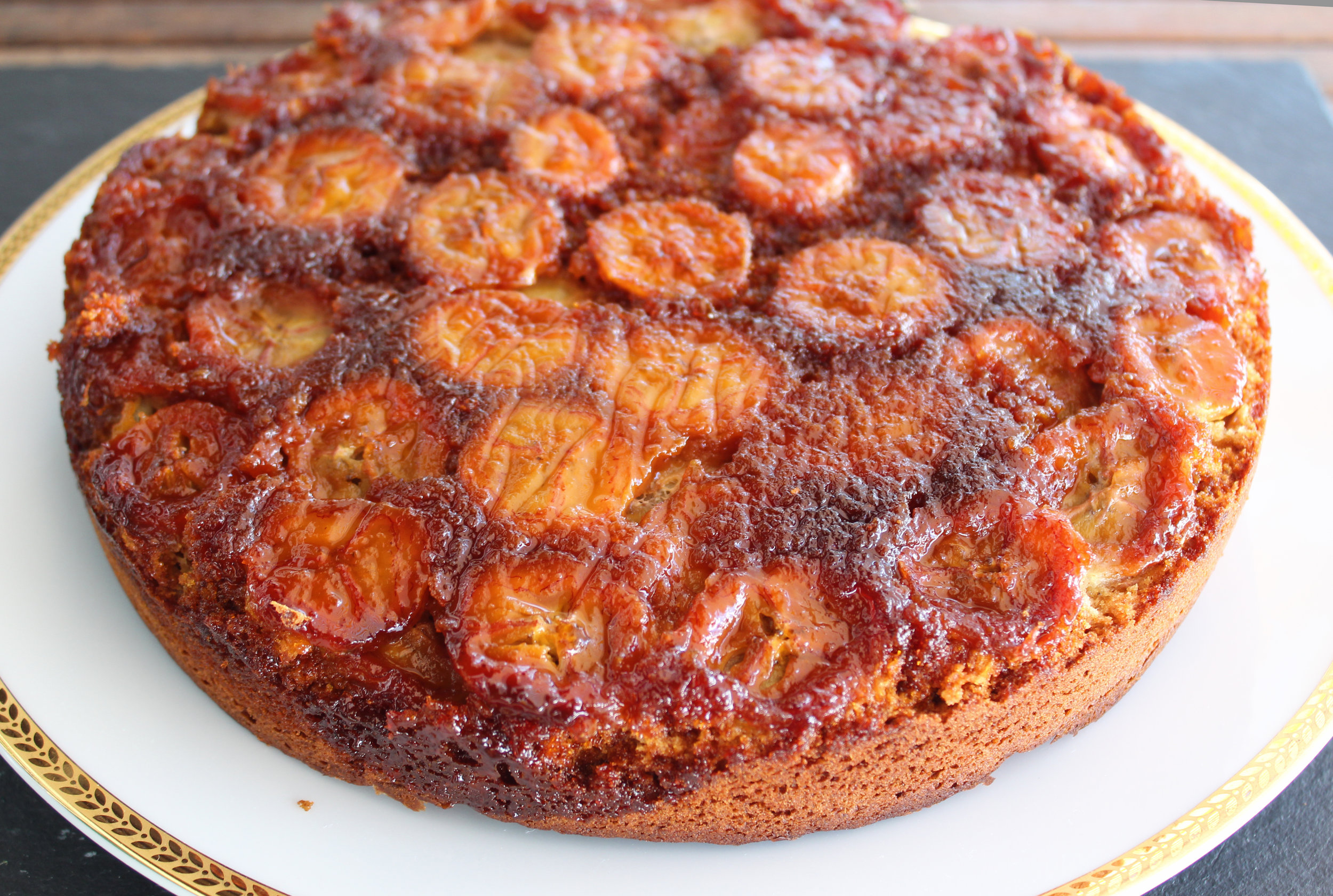 Bolo Invertido de Banana e Caramelo