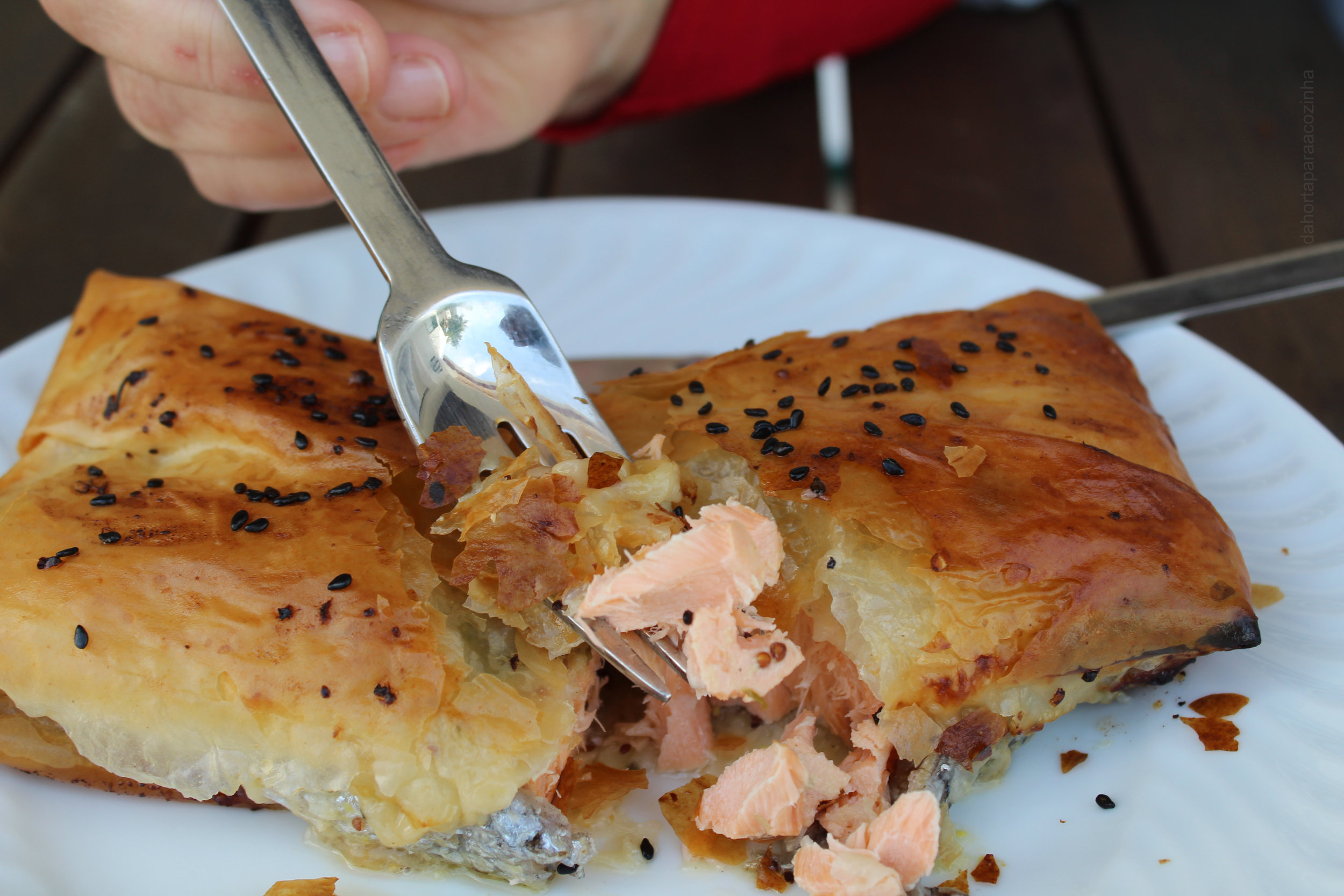 Trouxas de Salmão em Massa Filo