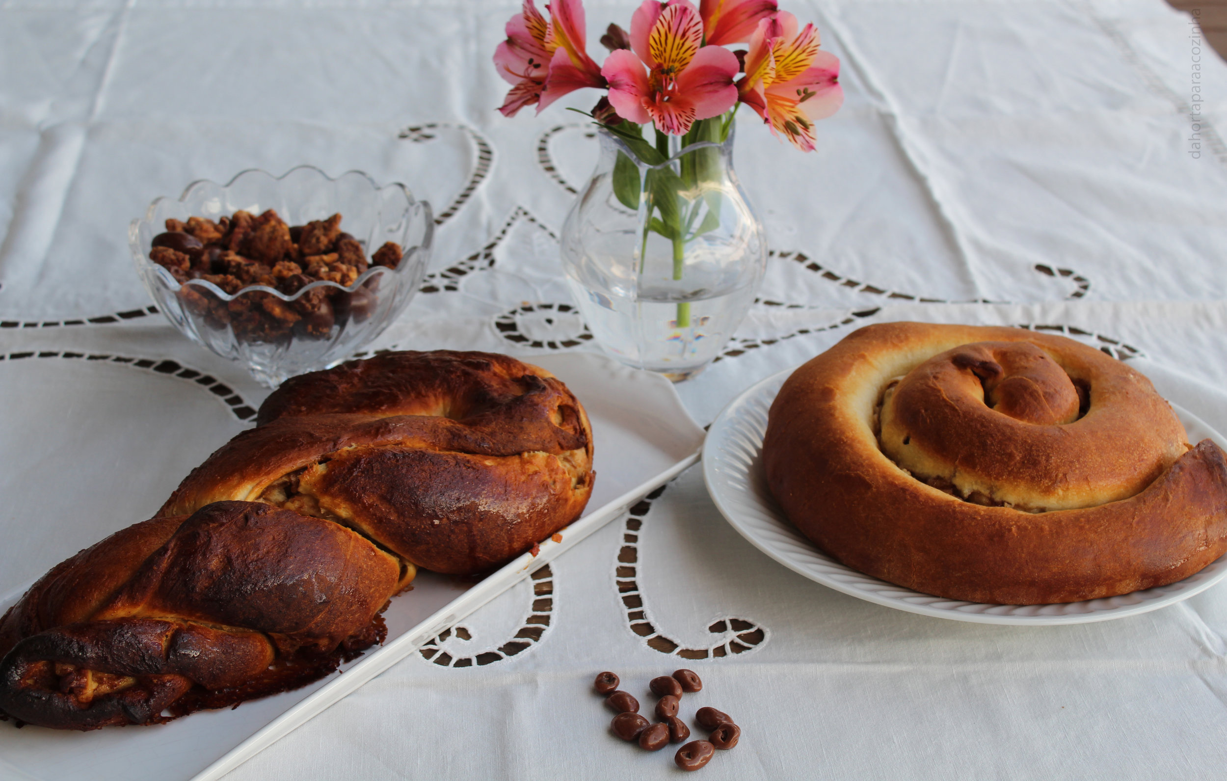 Trança Pascal com maçã e nozes