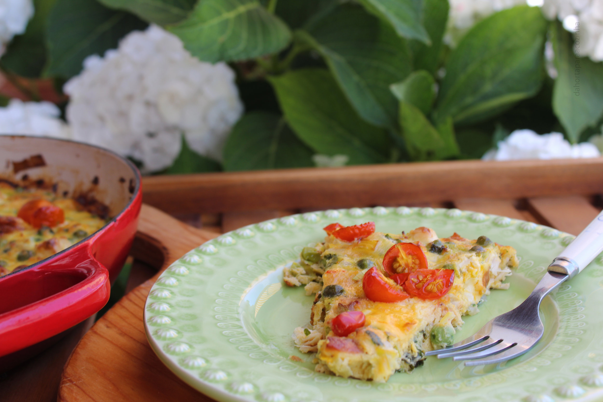 Frittata de Ervilhas e Queijo Feta