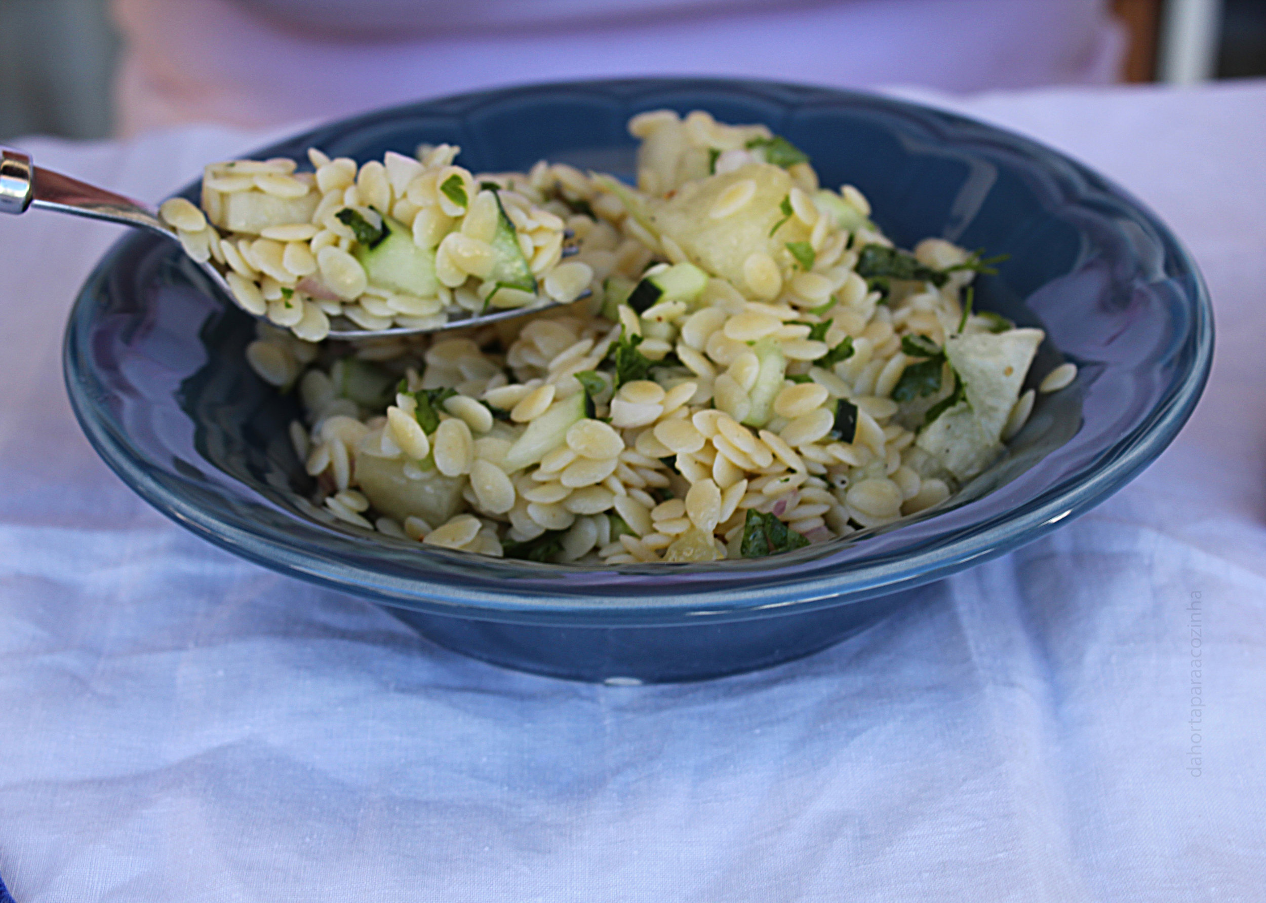 Salada de Orzo (Pevide) com Pepino e Melão