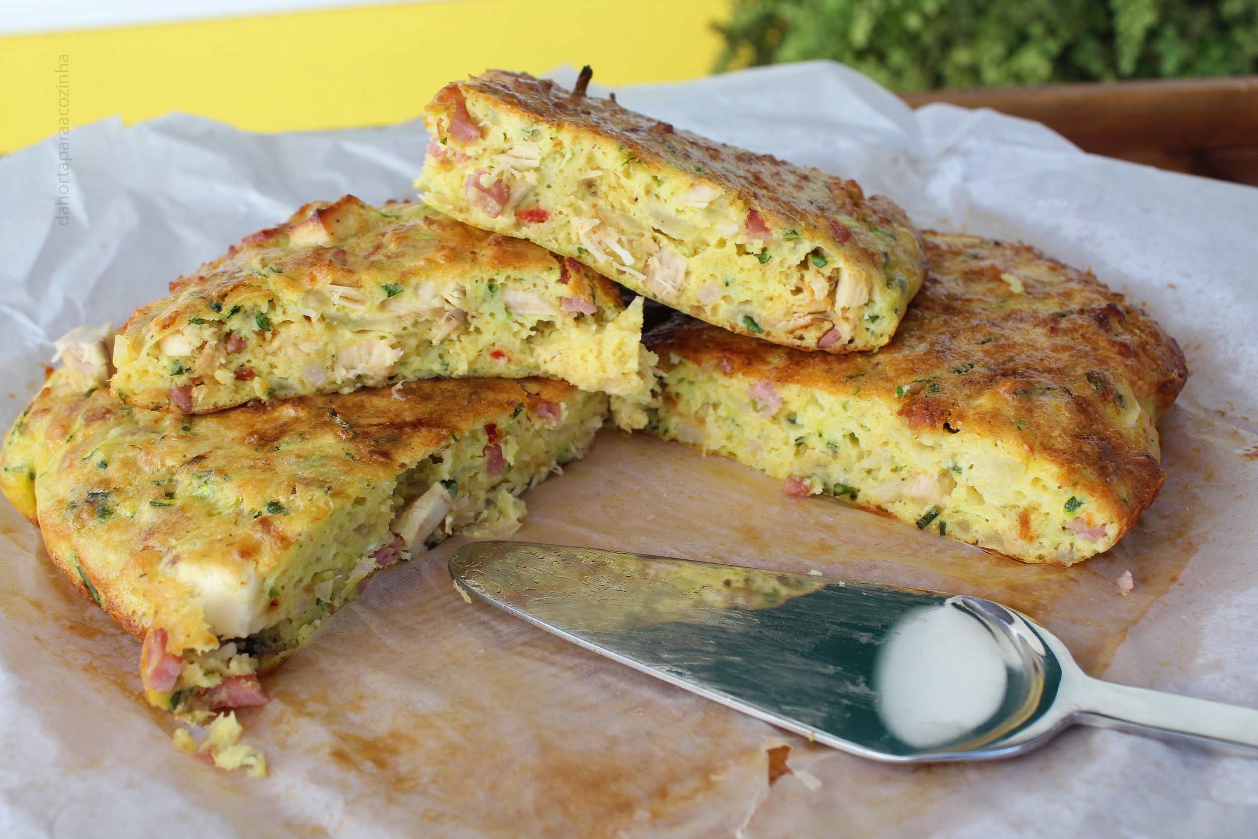 Frittata de Courgette e Sobras de Frango Assado