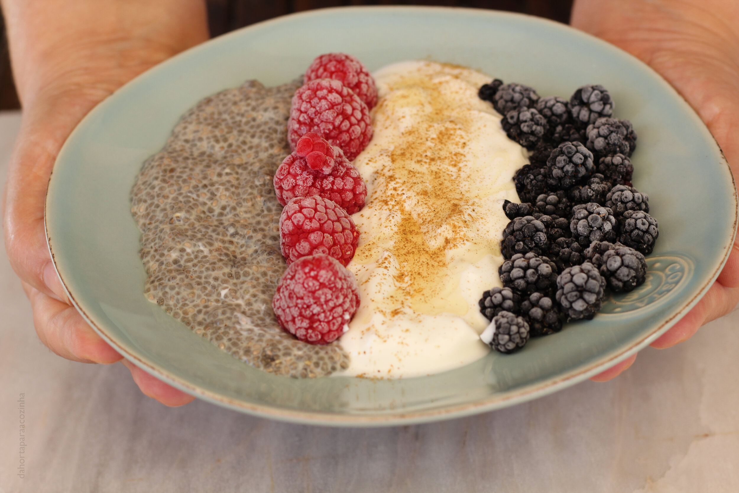 Pequenos Almoços -  com creme de chia e Frutos Vermelhos