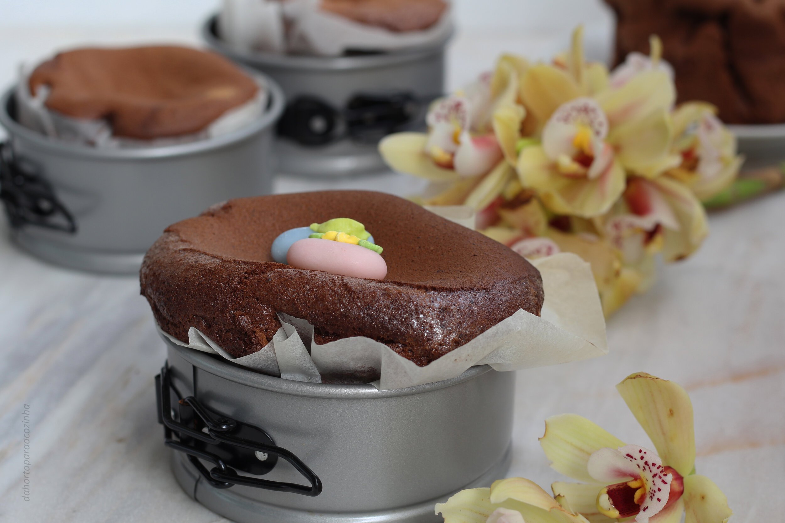 Mini Paes De Lo Humido Com Cacau Da Horta Para A Cozinha