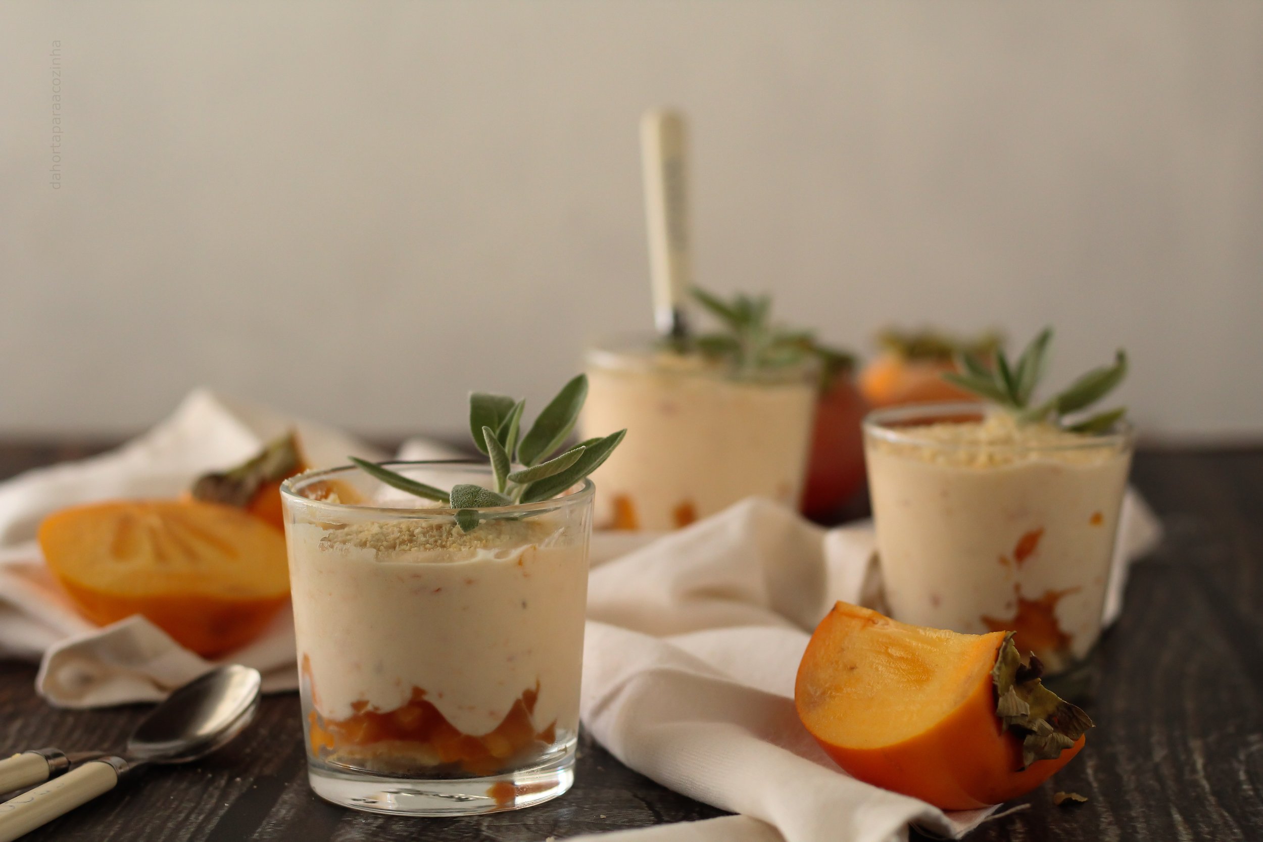 Parfait de Dióspiros com Mascarpone