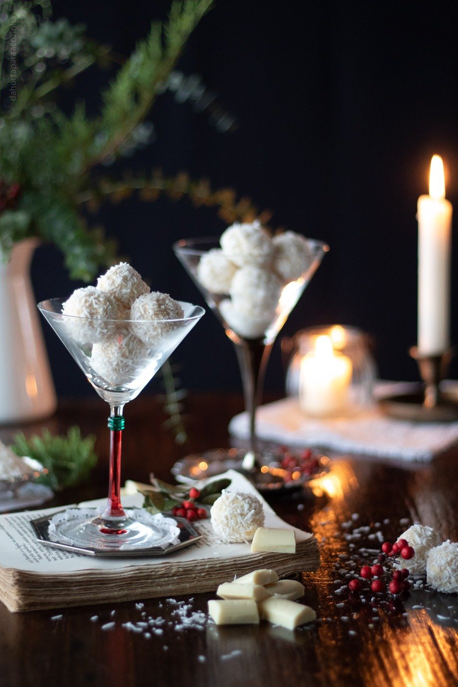 Trufas de Chocolate Branco e Coco