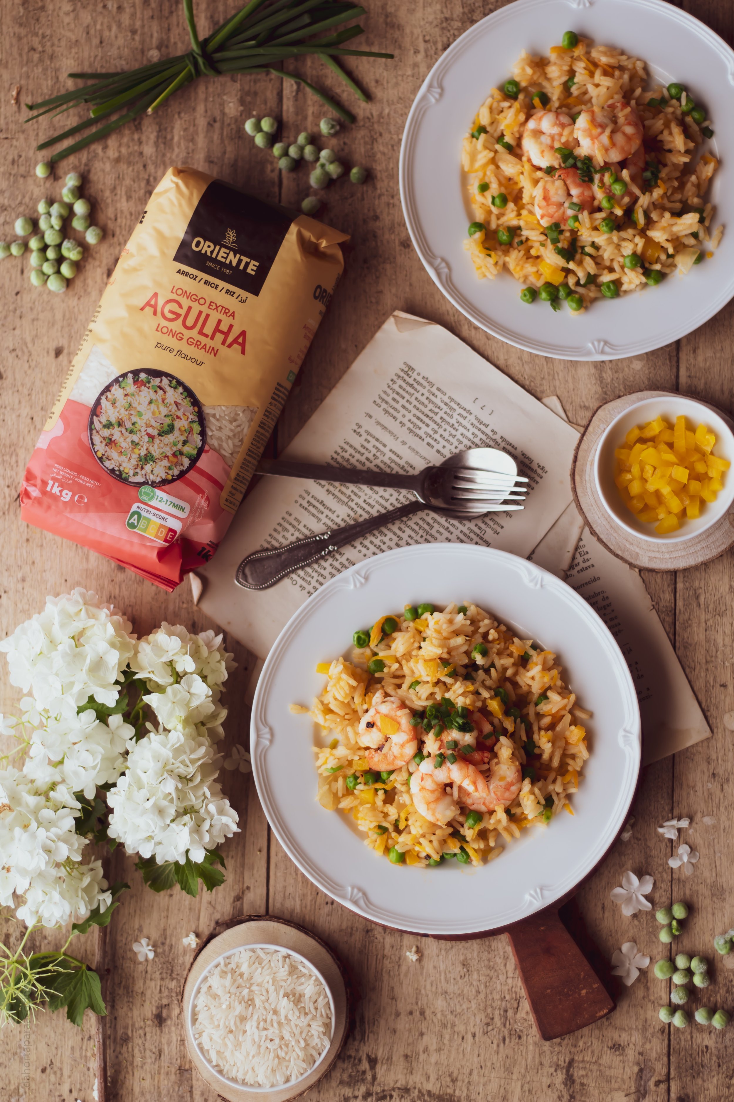 Arroz Agulha Frito com Camarão
