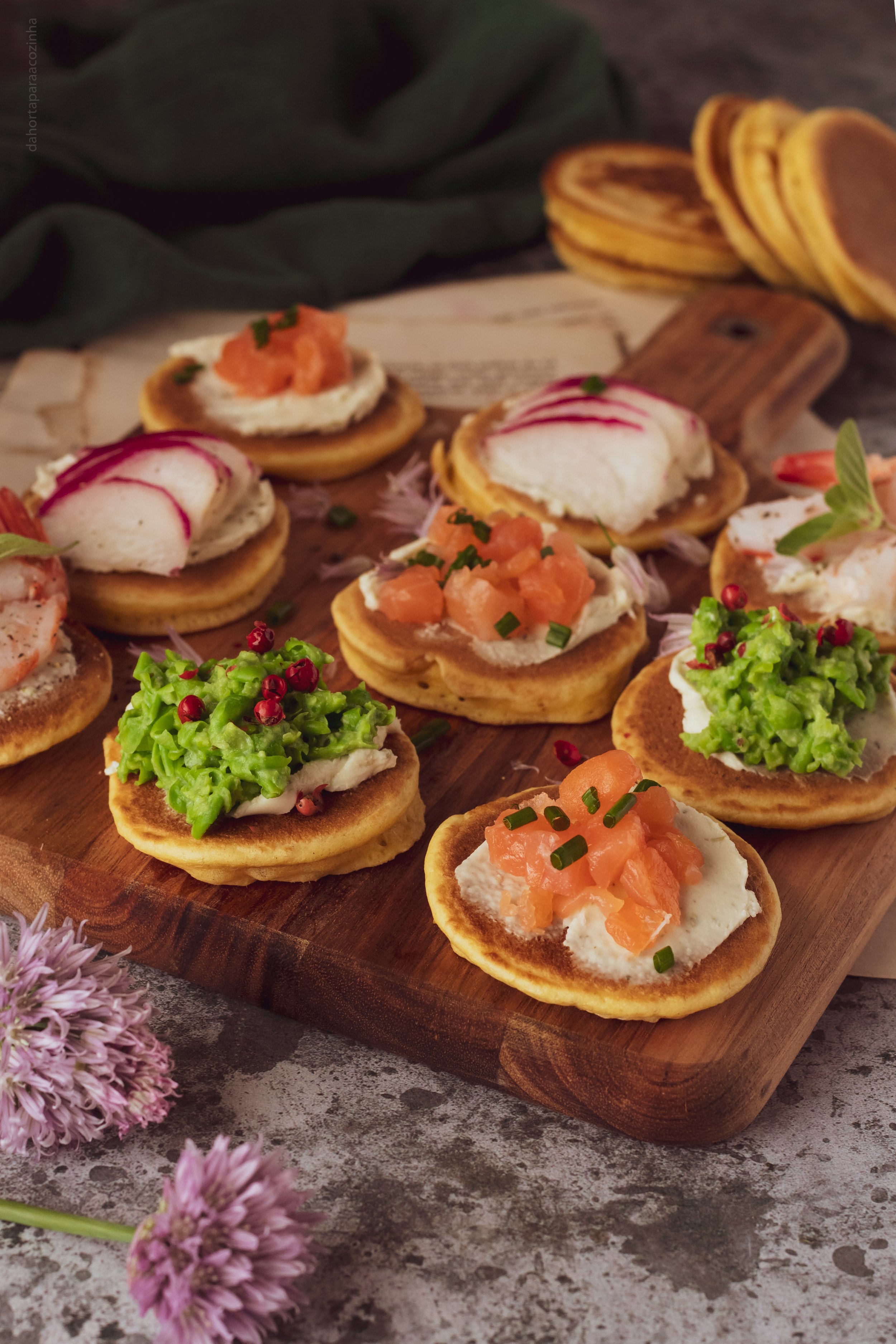 Blinis com várias Guarnições