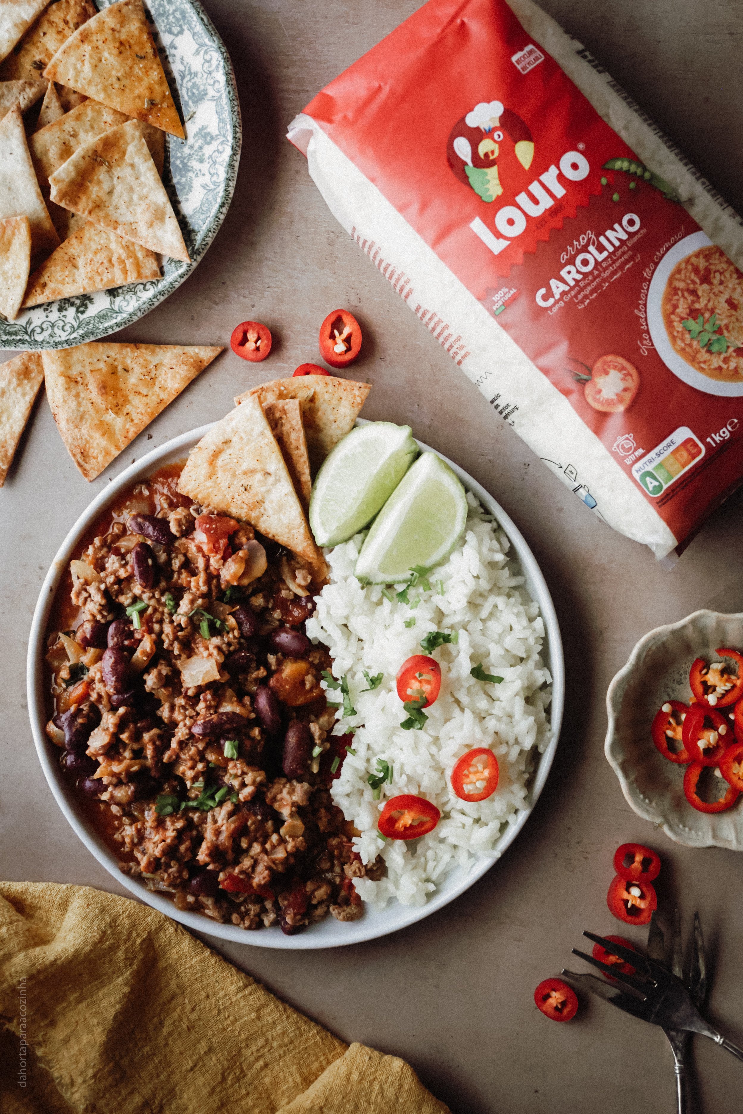Chili com Arroz Carolino