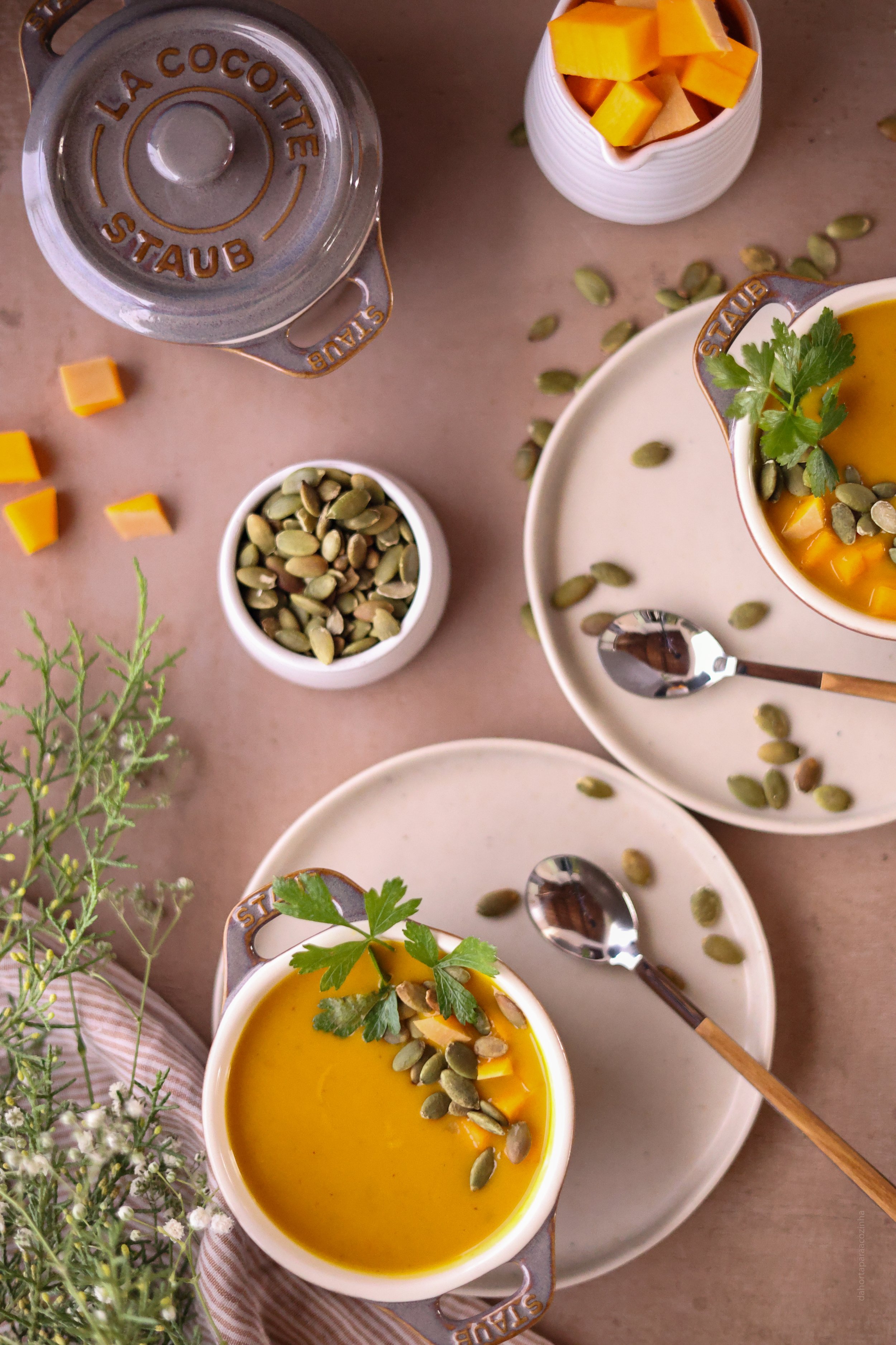 Sopa de Abóbora Assada na Airfryer