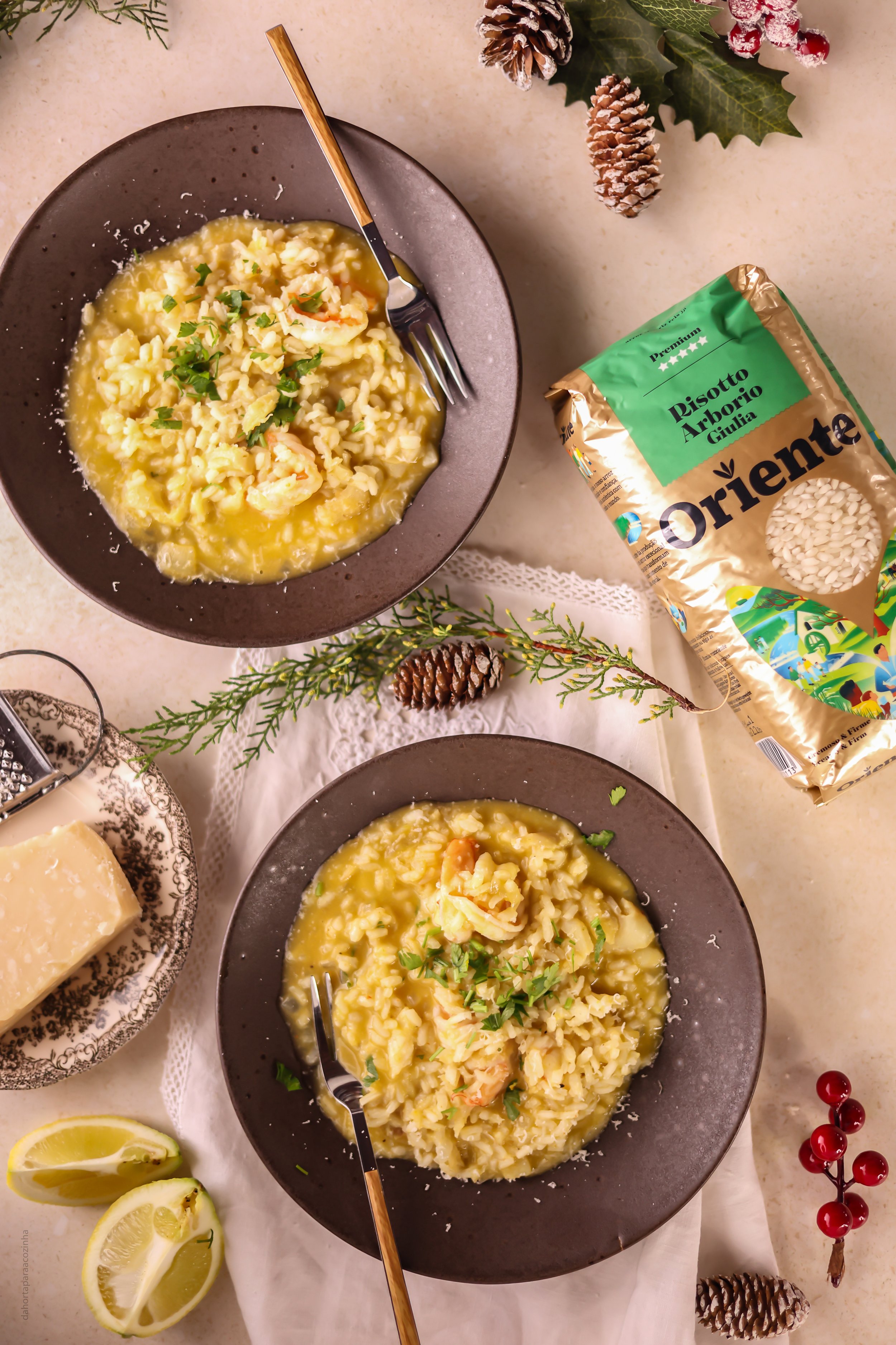 Risotto de Bacalhau com Camarão