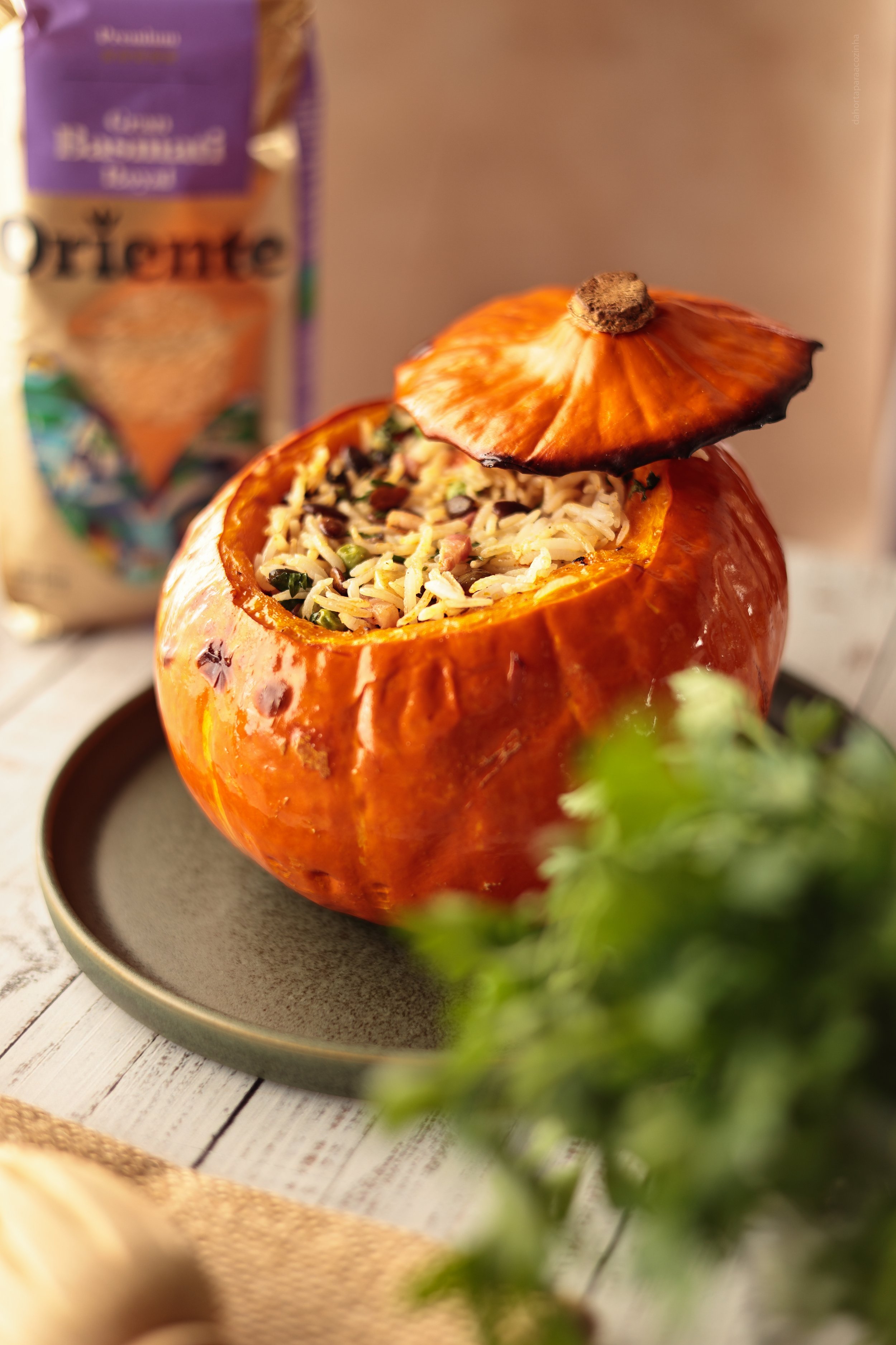 Abóbora Hokaido Recheada com Arroz Gran Basmati Royal