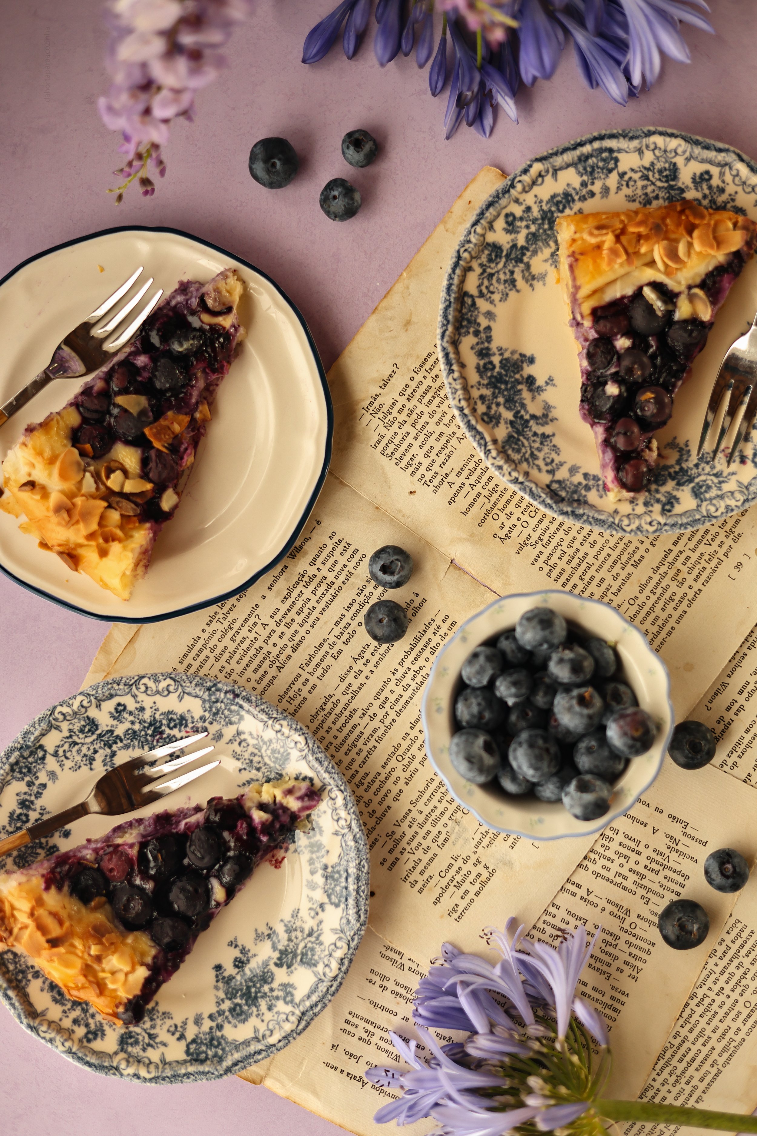 Tarte Rústica de Mirtilos com Massa Filo