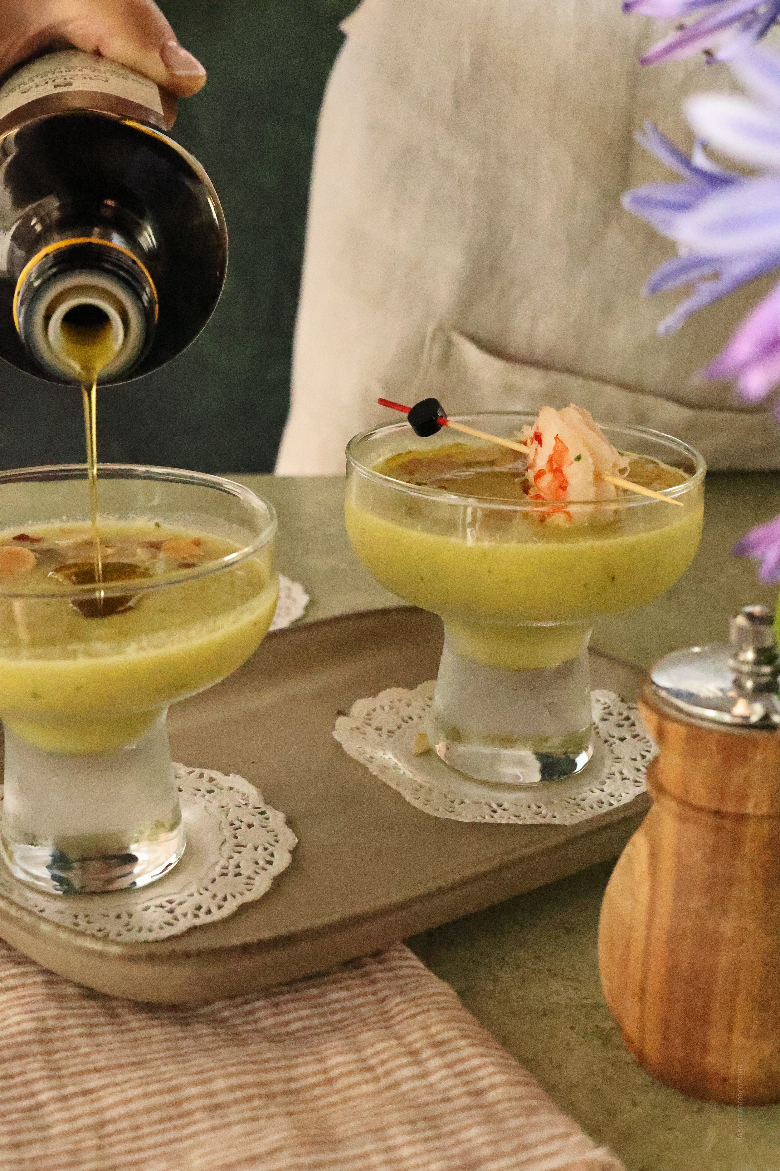 Gaspacho de Pepino e Uvas Brancas