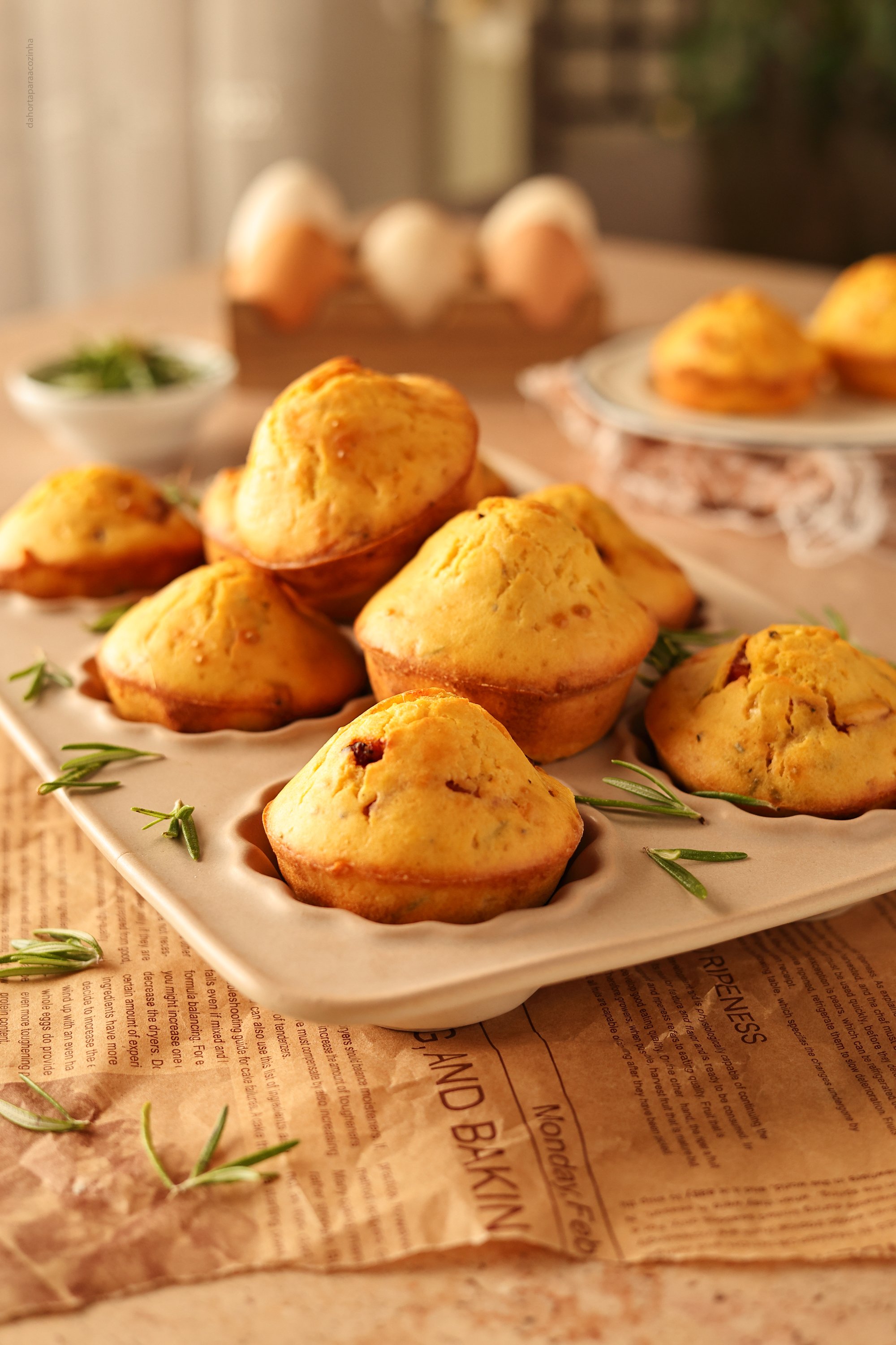 Muffins de Bacon e Alecrim