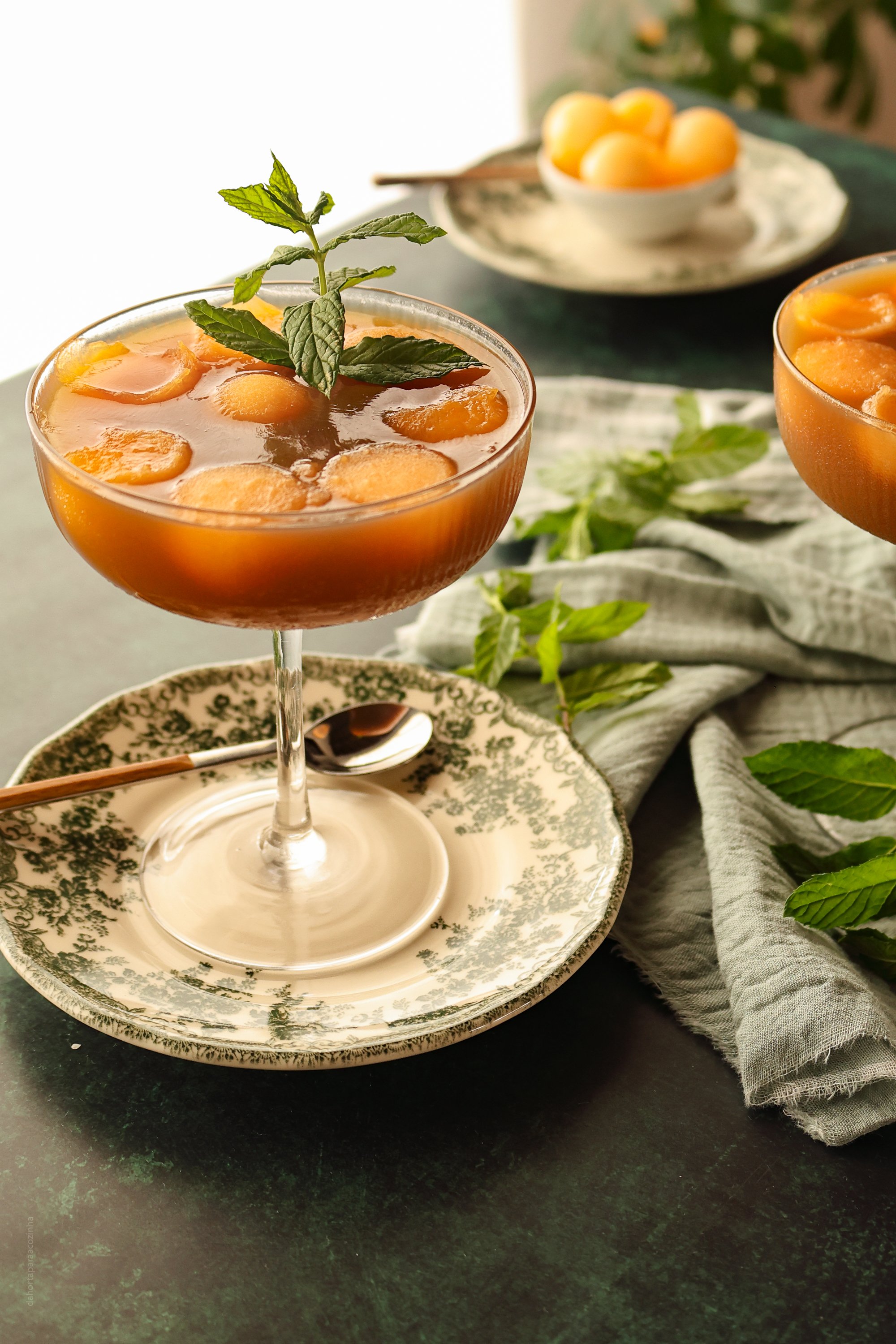 Gelatina de Moscatel com Melão