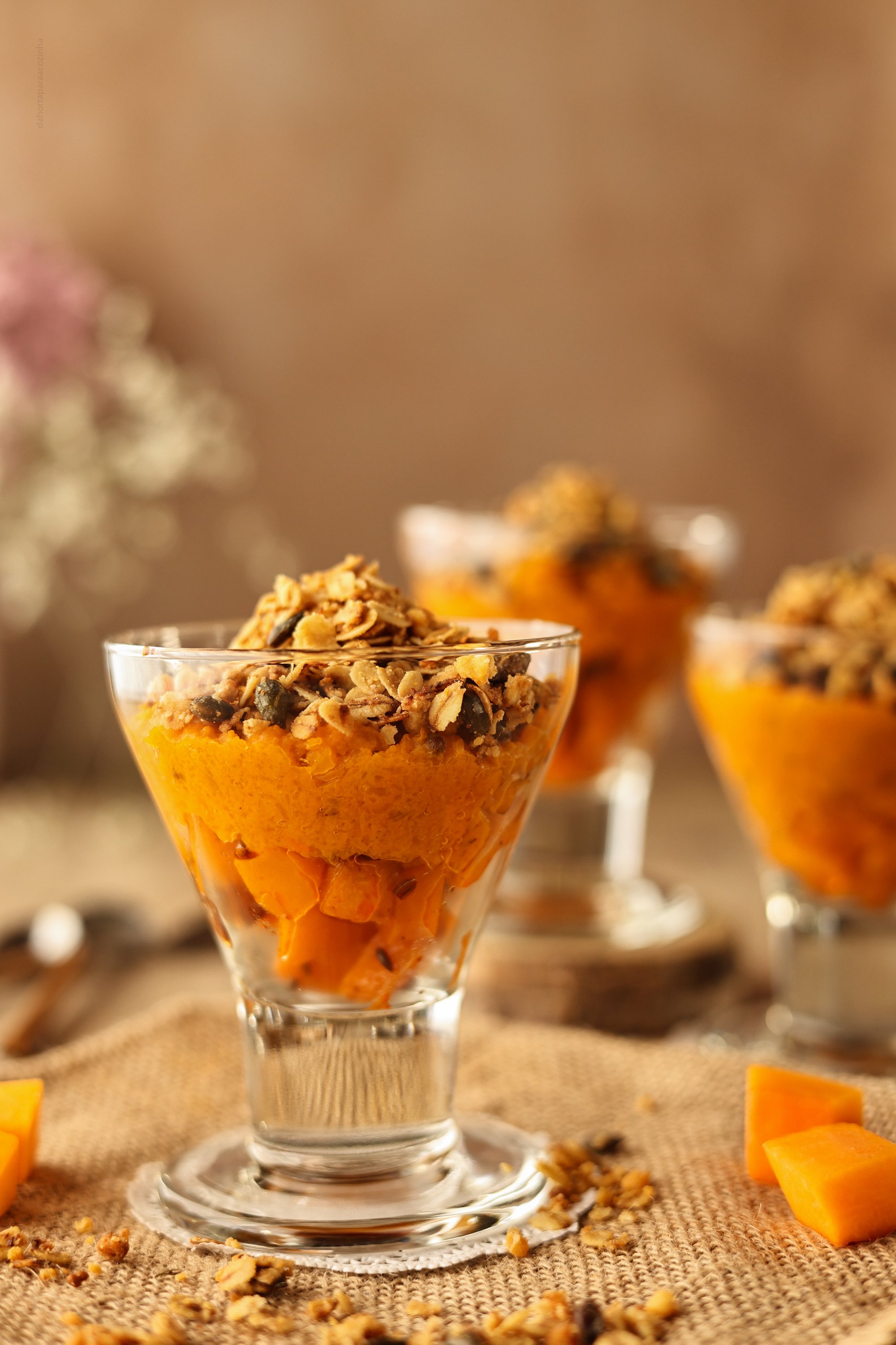 Verrines de Abóbora e Crumble