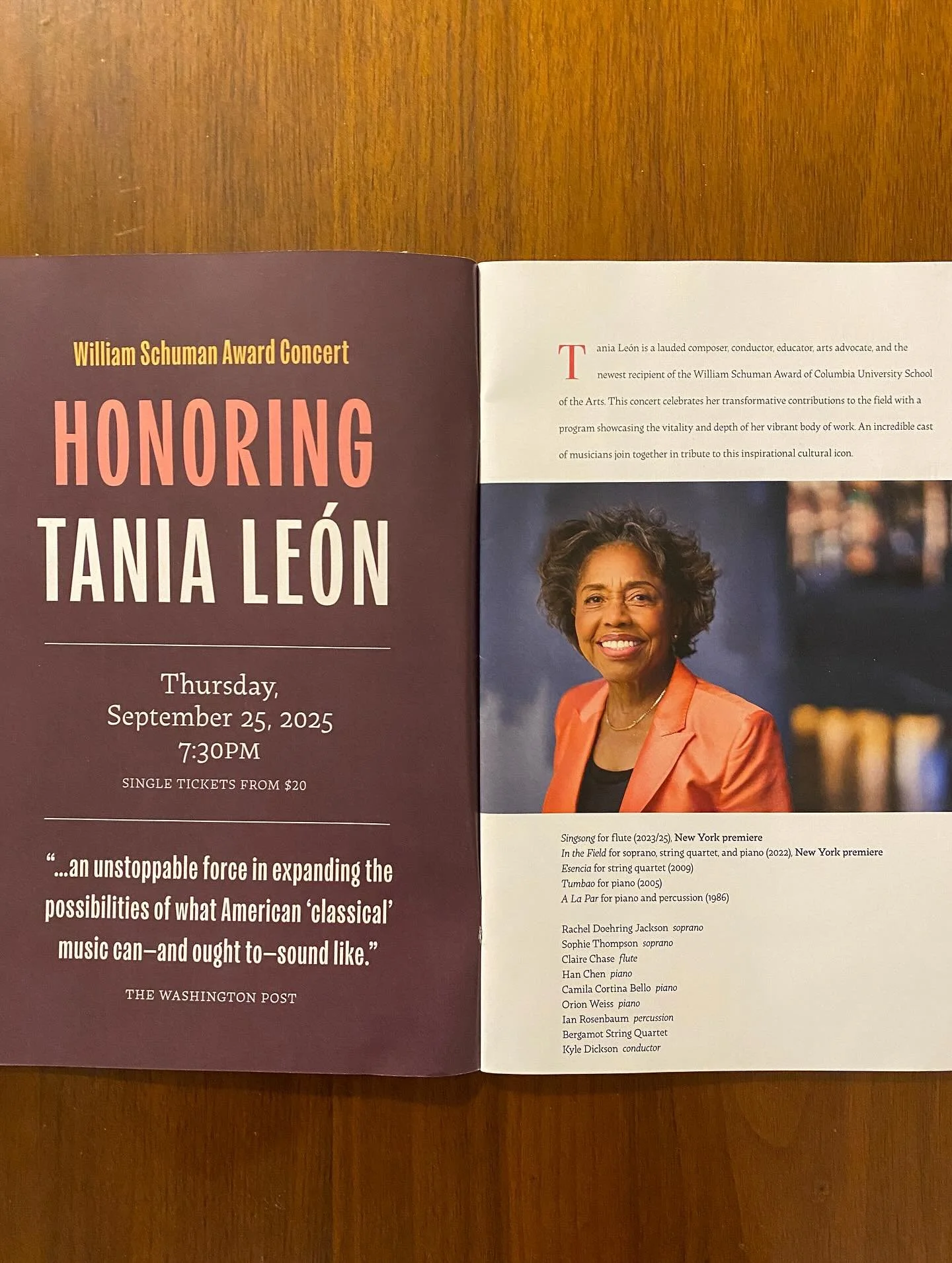 Two big concerts this week! Miller Theatre on Thursday (9/25, 7:30) to celebrate Tania León, and The Village Trip on Saturday (9/27, 7:30) for three premieres and an epic quartet + yangqin adventure by @chengjinkoh_composer ππΏ If you come to