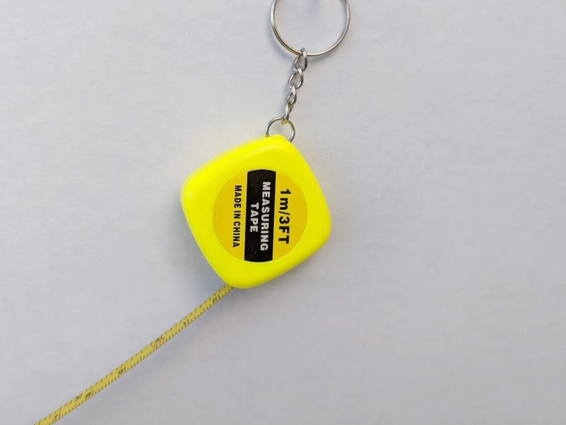 Mini tape measure keychain