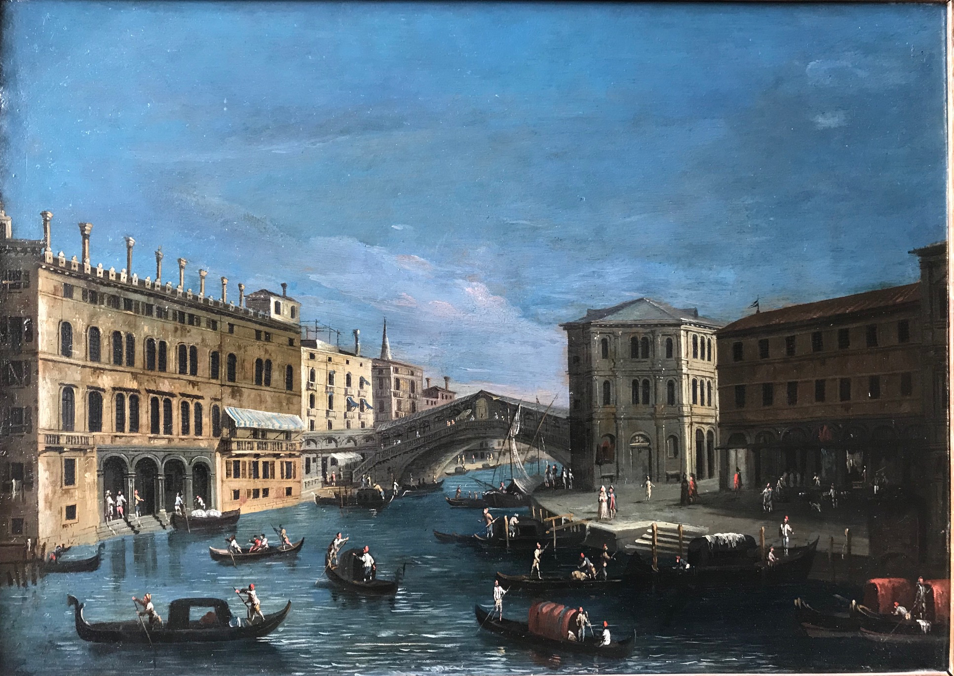 Ecole vénitienne du 19e siècle Attribué à Giovanni Migliara Venise, le grand Canal au niveau du Rialto
