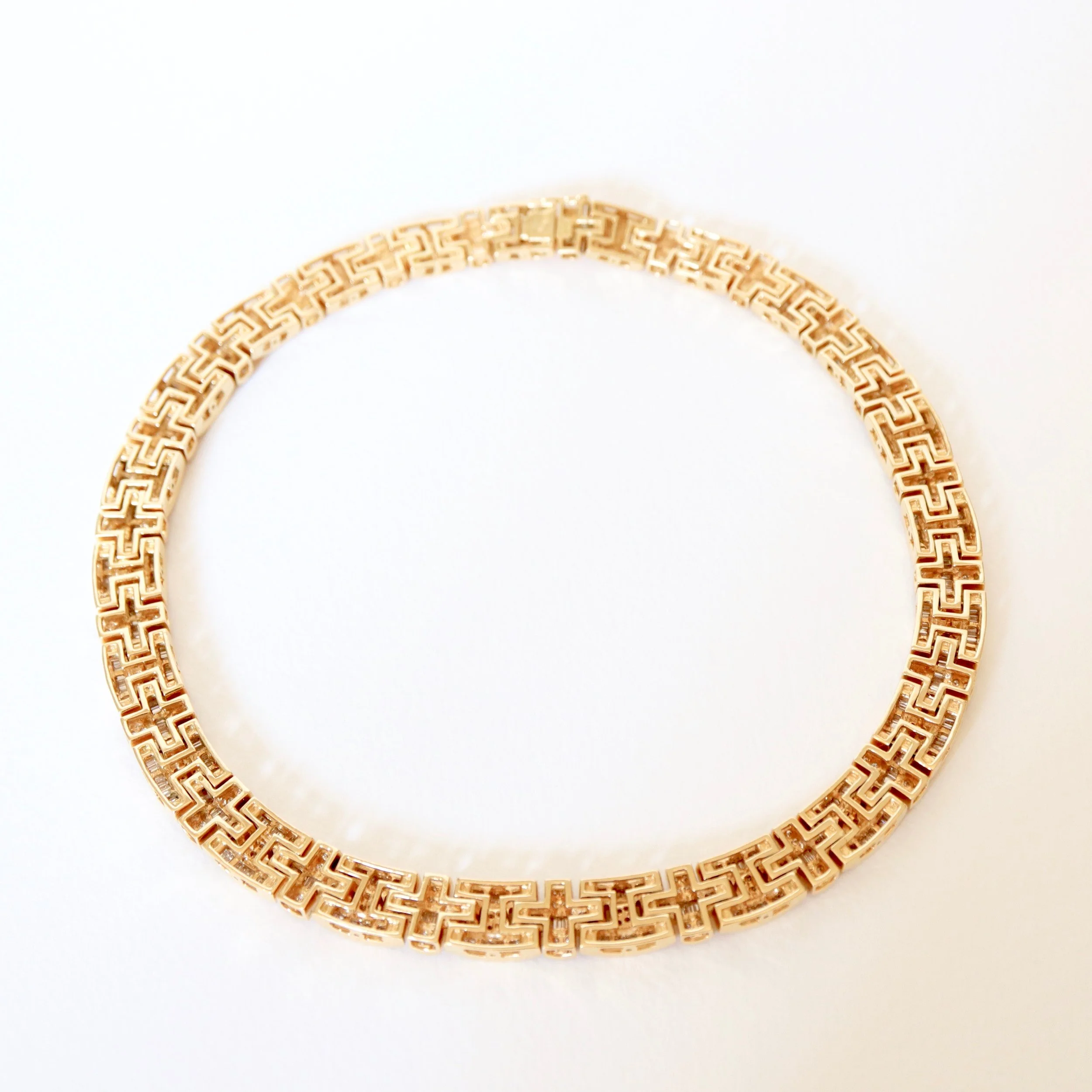 Collier Chaîne En Or Jaune 18k (750/1000) - 2,40 Gr - Serti De Diamants 0,20 Ct - Excellent État