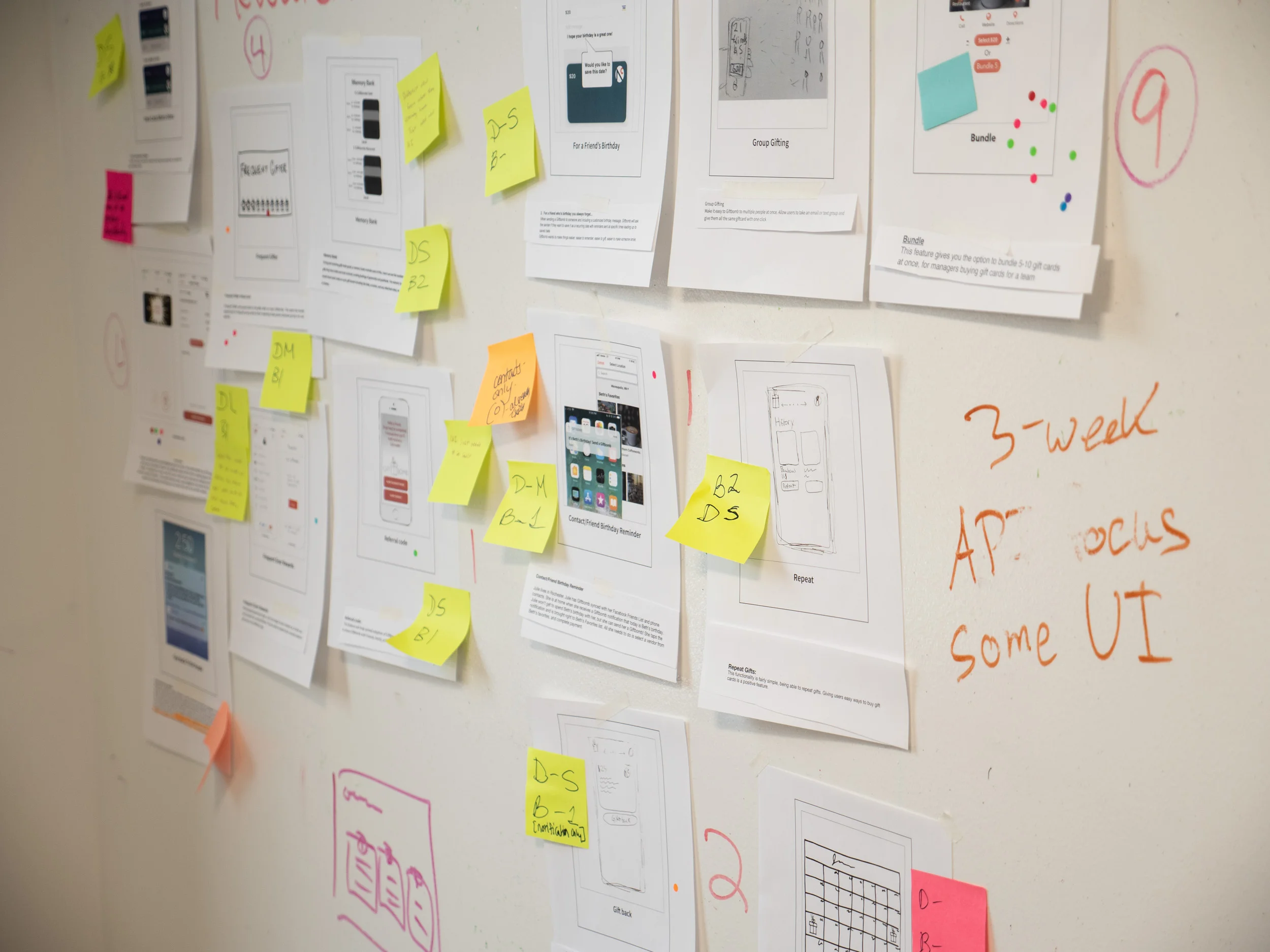 Feature Cards with notes from the Business & Development Teams