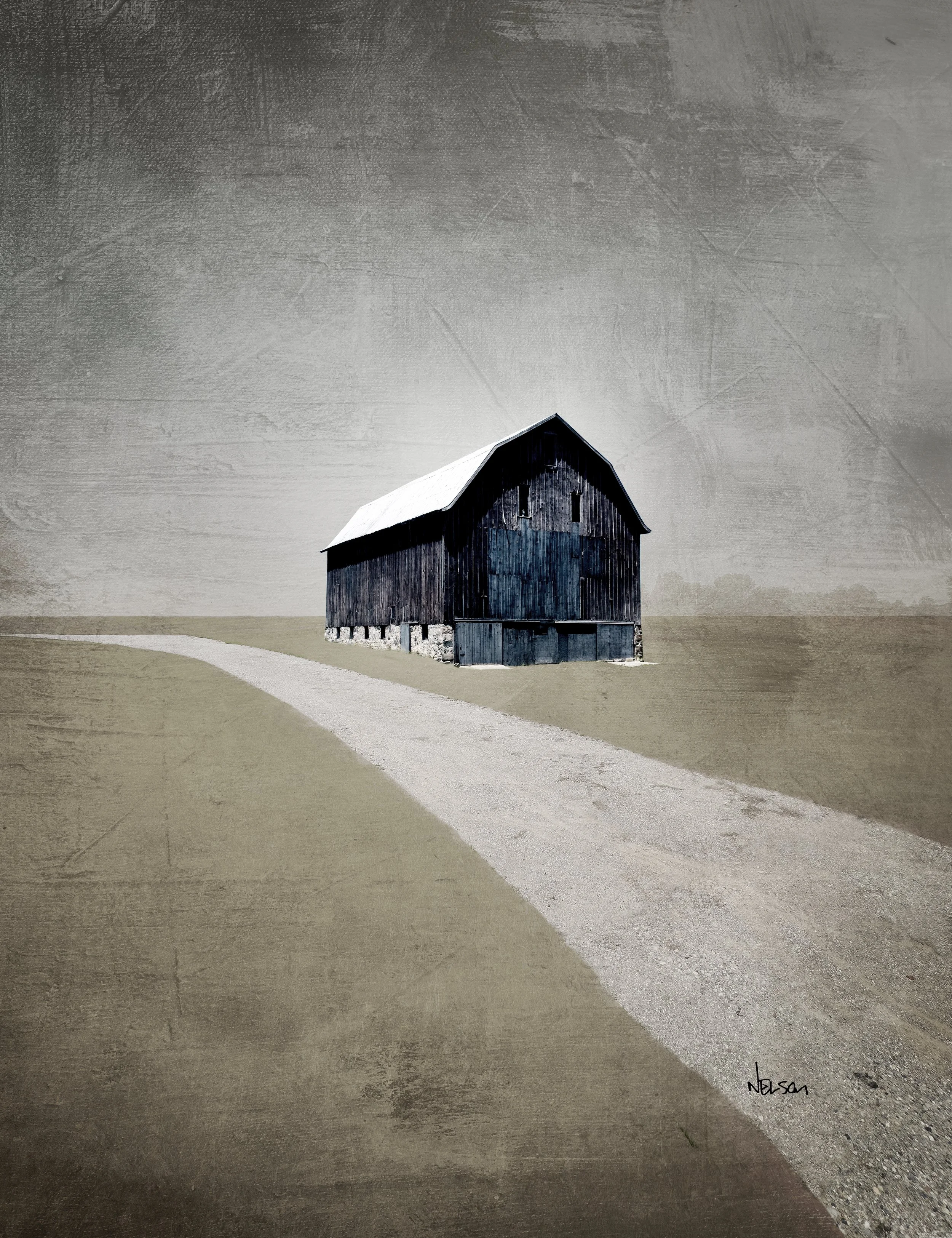 Black Barn on Road