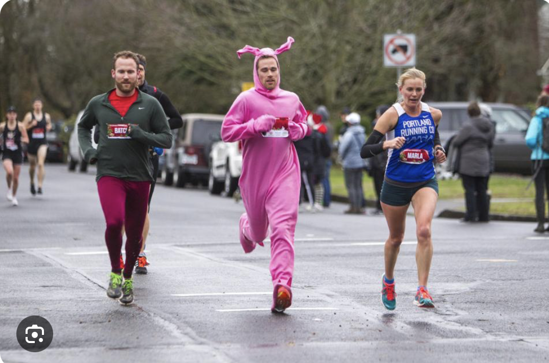 “Portlander Jake Stout shows he is one fast pink bunny in Sunday half marathon”
