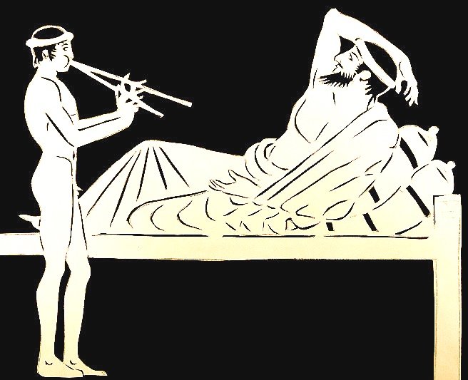 Boy Slave Entertaining His Master Inspired by a Greek Vase 