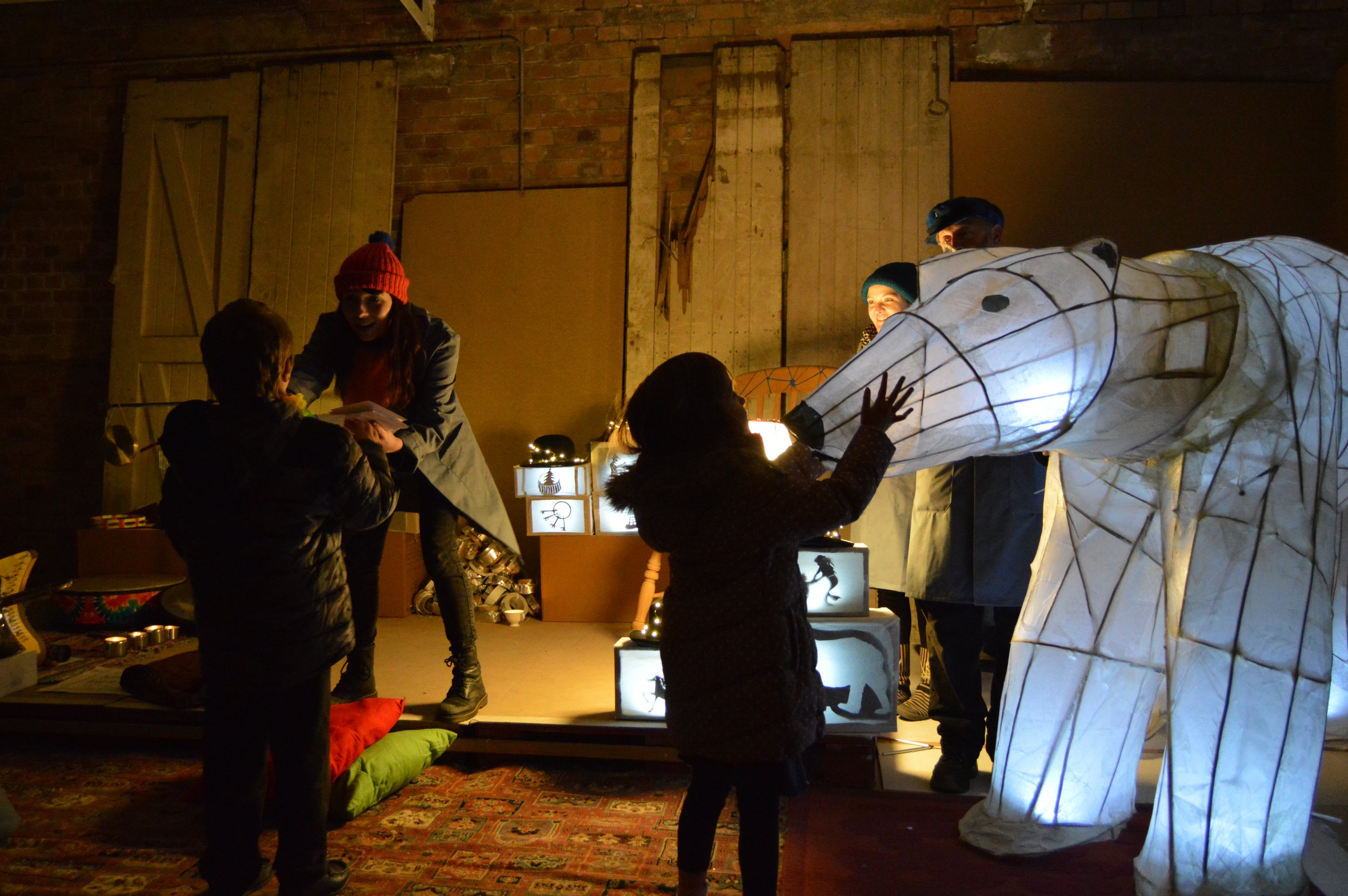 Lost Post Office B arts Theatre Show Winter Stoke on Trent Artist Community Performance Art Climate Change Awareness Families 20 Polar Bear Children.JPG