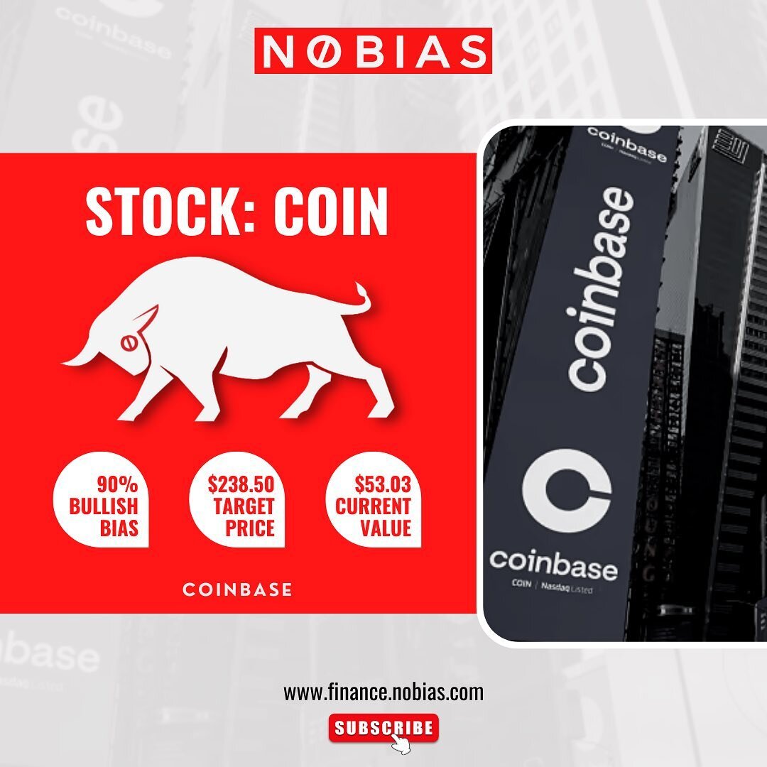 #STOCKSPOTLIGHT: COIN | @coinbase

90% of credible analyst tracked by the Nobias algorithum report Bullish Bias with a $238.50 Analyst Target Price. 

Become an informed, unbiased investor by joining www.finance.nobias.com for an analysis of all bias