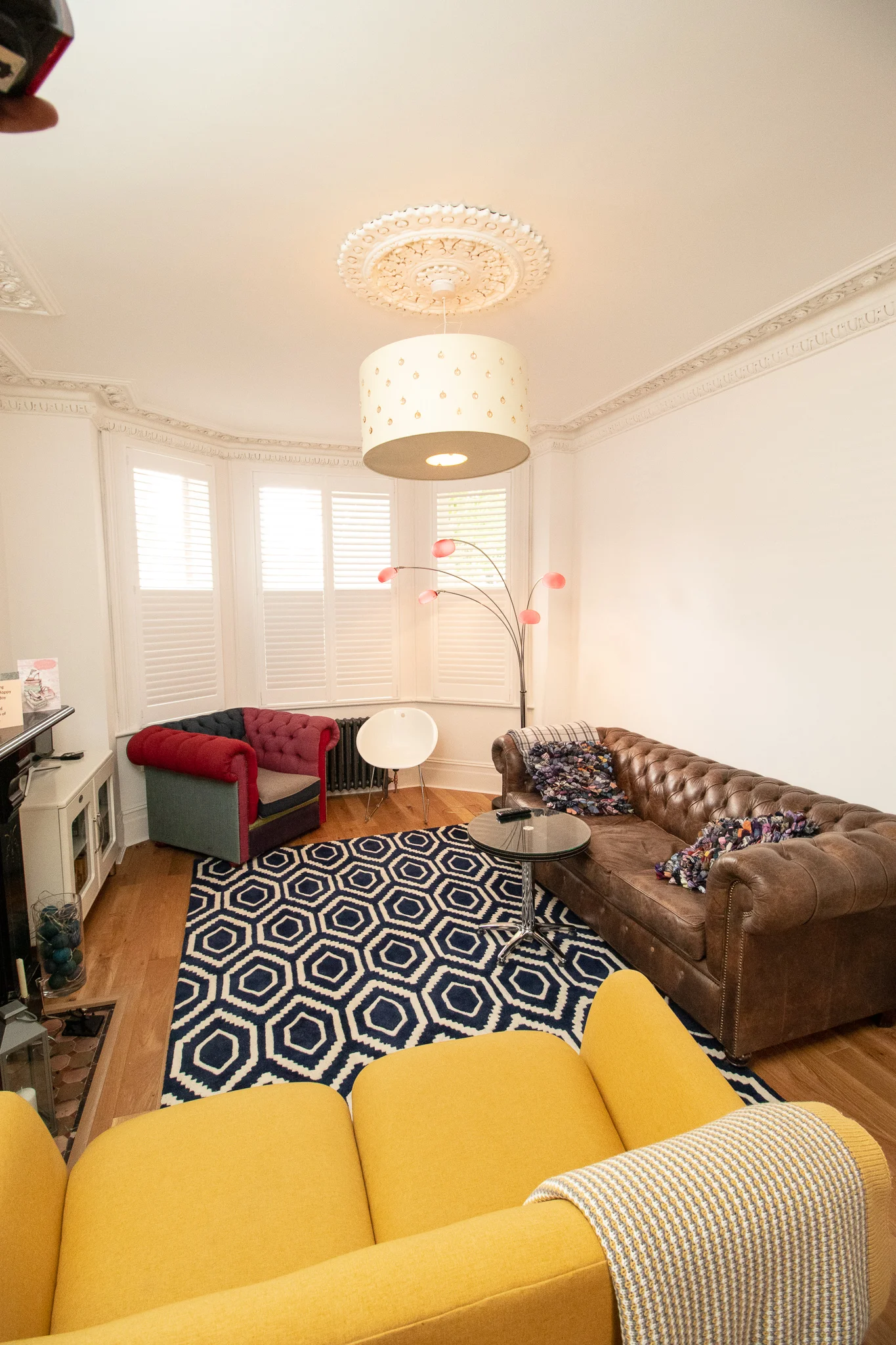 YELLOW SOFA, CHESTERFIELD SOFA, BROWN LEATHER SOFA, MISMATCH INTERIOR, COLOURFUL INTERIOR.jpg