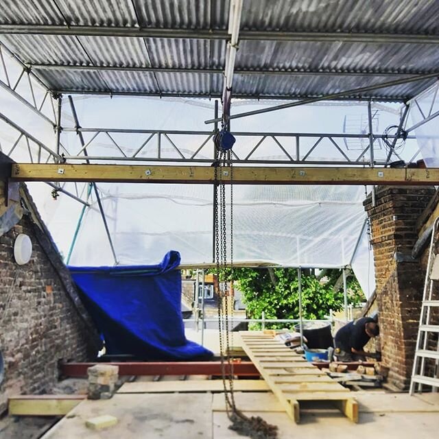 Beams are installed in the loft now we will move onto the timber frame. #loftconversion #loft #renovationproject #designandbuildcontractors