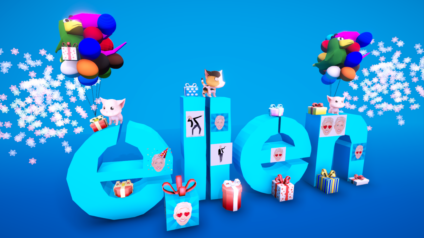 A virtual gift for Ellen DeGeneres, made by Yeva. This would be very tall in VR—26 ft high!
