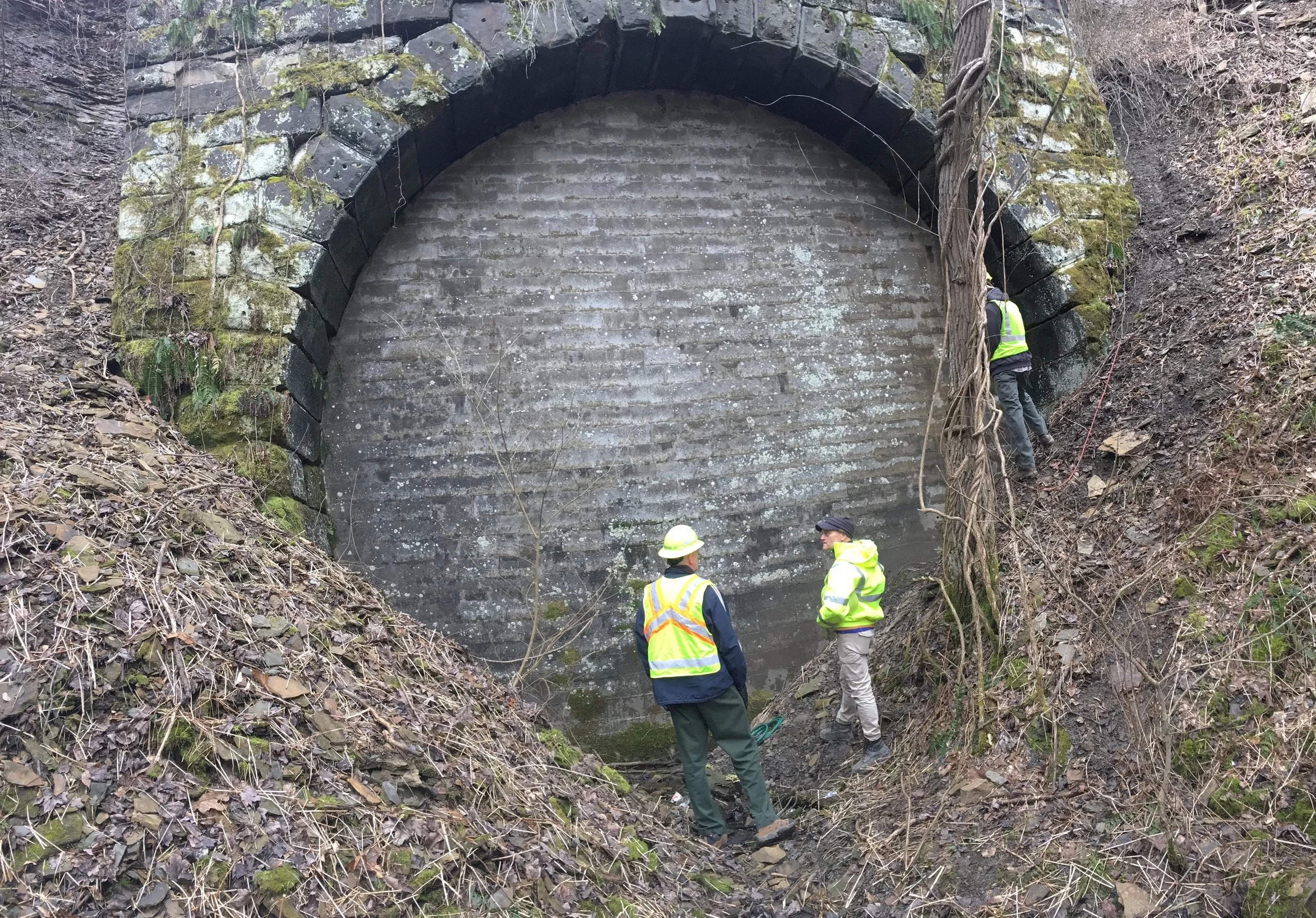 Outside an abandoned railroad tunnel home to Ohio’s second largest population of hibernating Myotis lucifugus .
