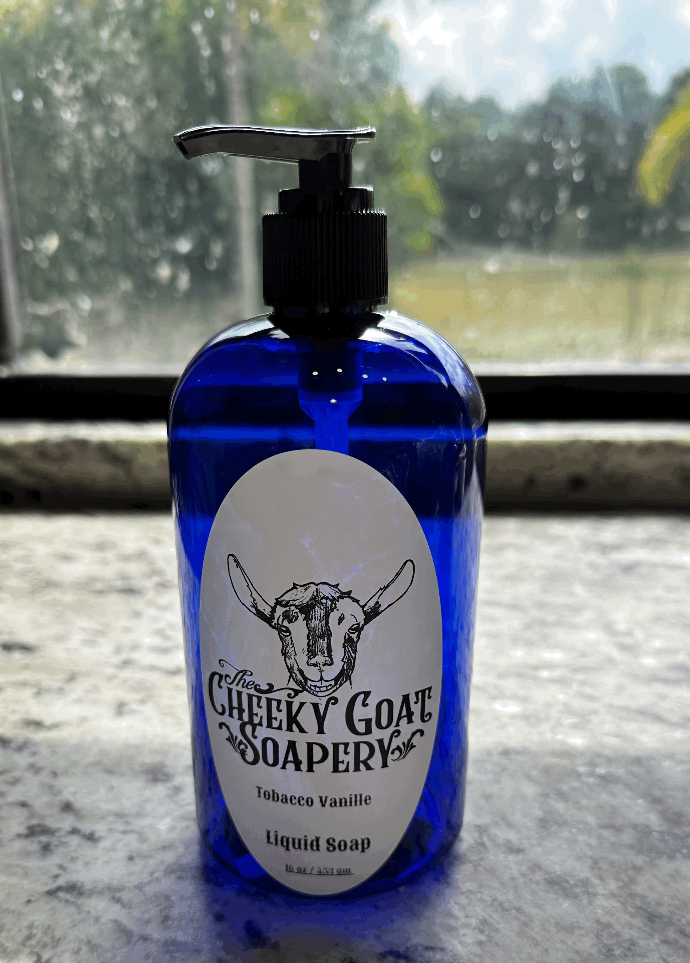 Liquid Soap 16 oz- Round Blue Bottles- Assorted Scents