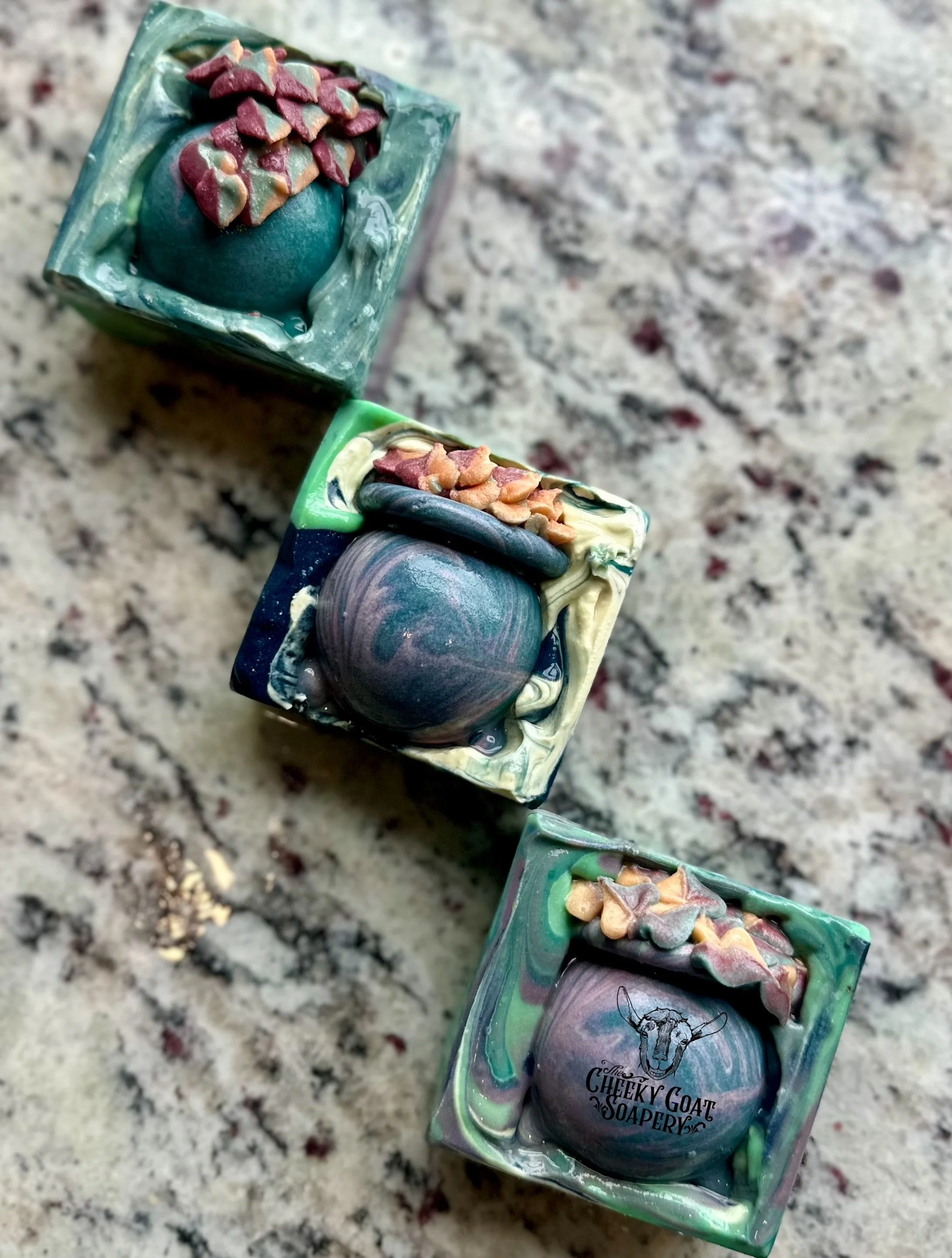 Green Witch Cauldrons - Scented in Green tea, Cucumber, Mint, and Eucalyptus