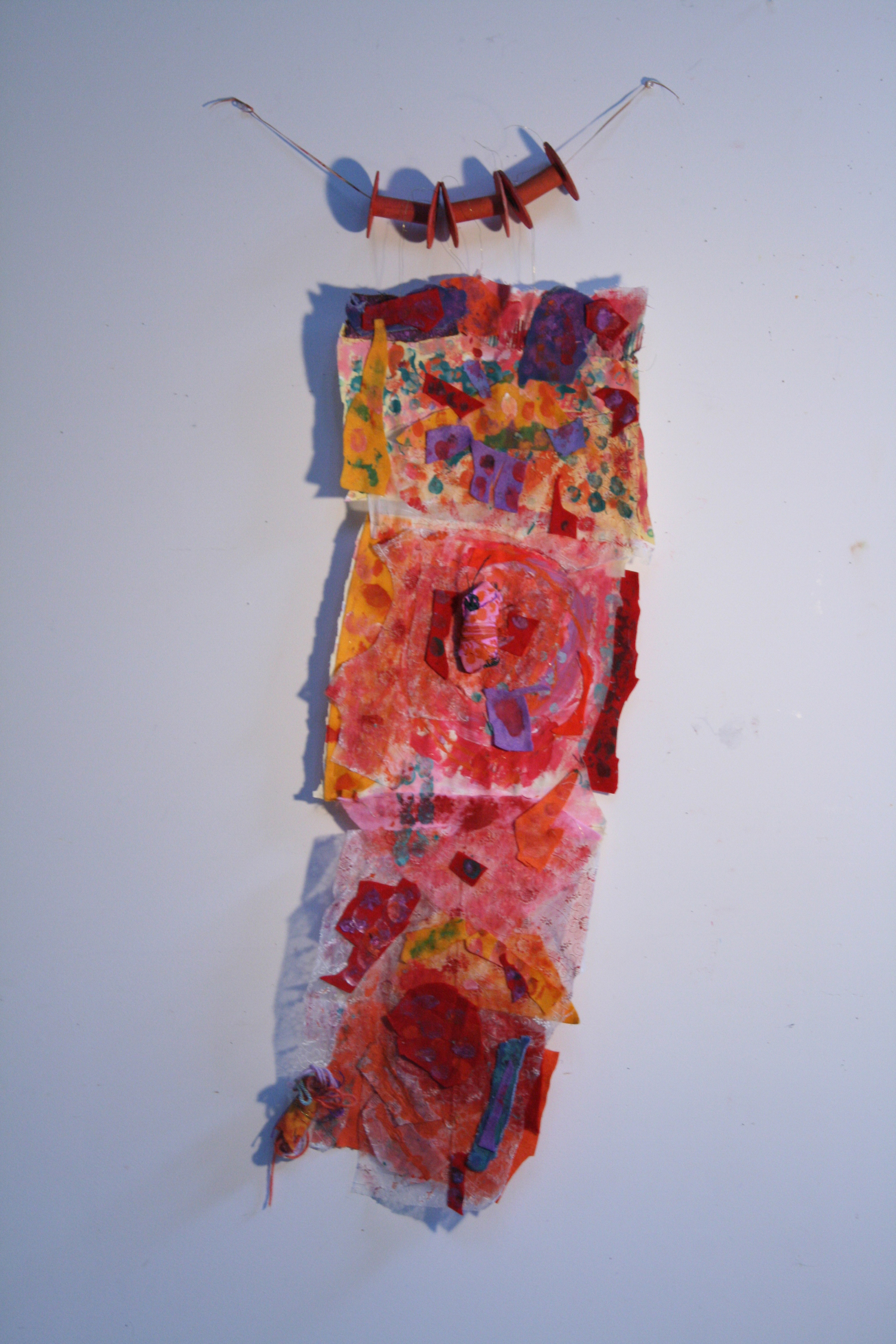 Sun &amp; Moon embrace each other's beauty, 2008, Mixed Media, 39"x13"